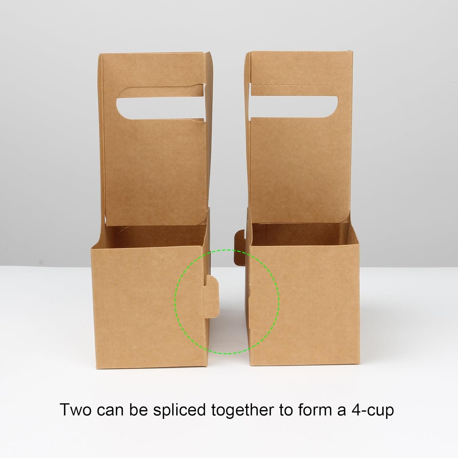 Soporte para Bebidas de Papel Kraft con Asa para 2 Tazas, Porta Tazas de 12-30 OZ para Café para Llevar en Servicio de Comida, Personaliza tu Logo, 50 Paquetes, Proveedor de Equipos para Restaurantes