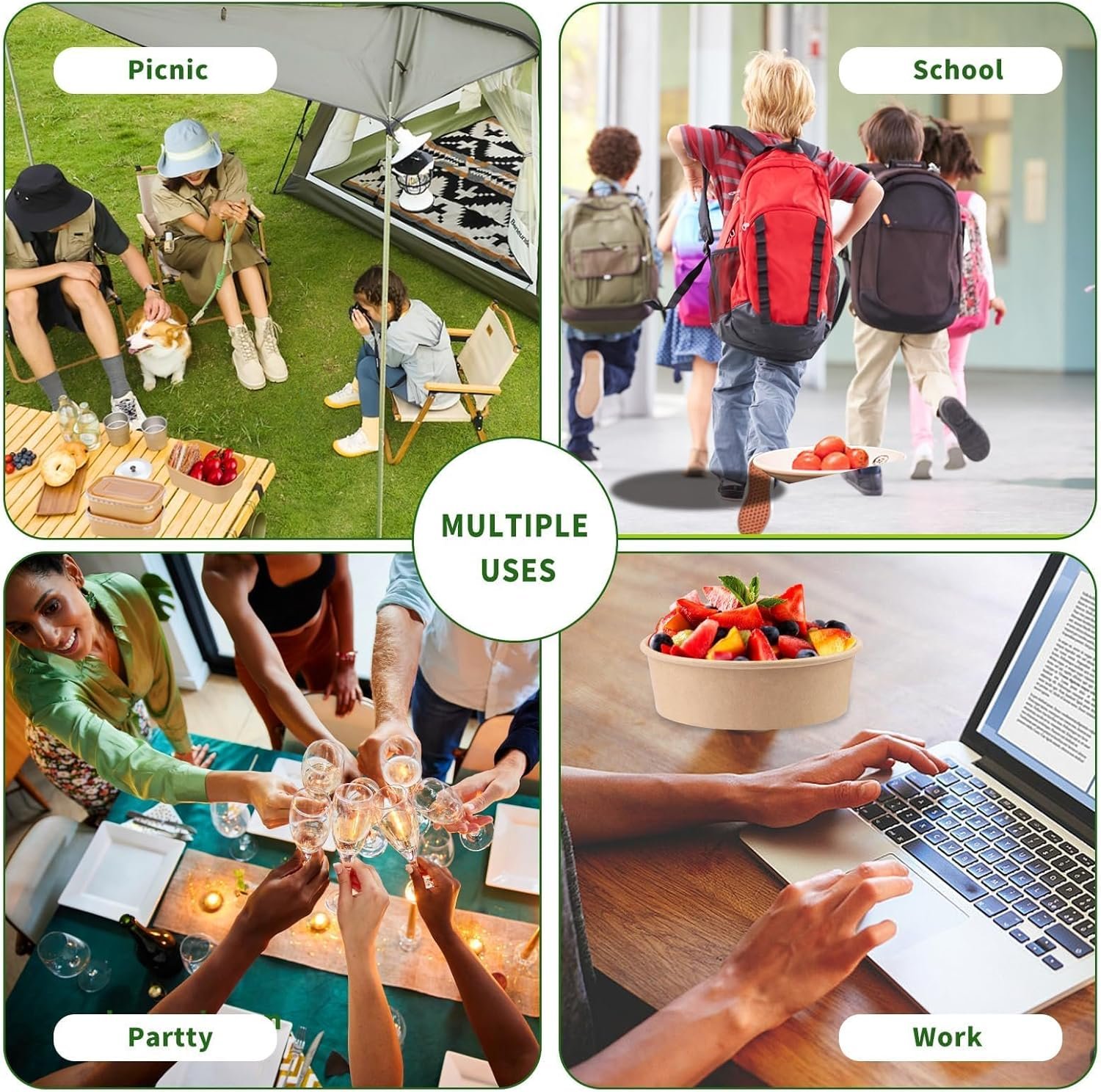 Logo Personalizado 50 piezas tazones desechables de papel kraft de 17 oz, envases de comida desechables con tapas para ensaladas dietéticas, helados, yogur y comida para fiestas, Marca Blanca de Fábrica para eventos. Logo Personalizado 50 piezas tazones desechables de papel kraft de 17 oz, envases de comida desechables con tapas para ensaladas dietéticas, helados, yogur y comida para fiestas, Marca Blanca de Fábrica para eventos.