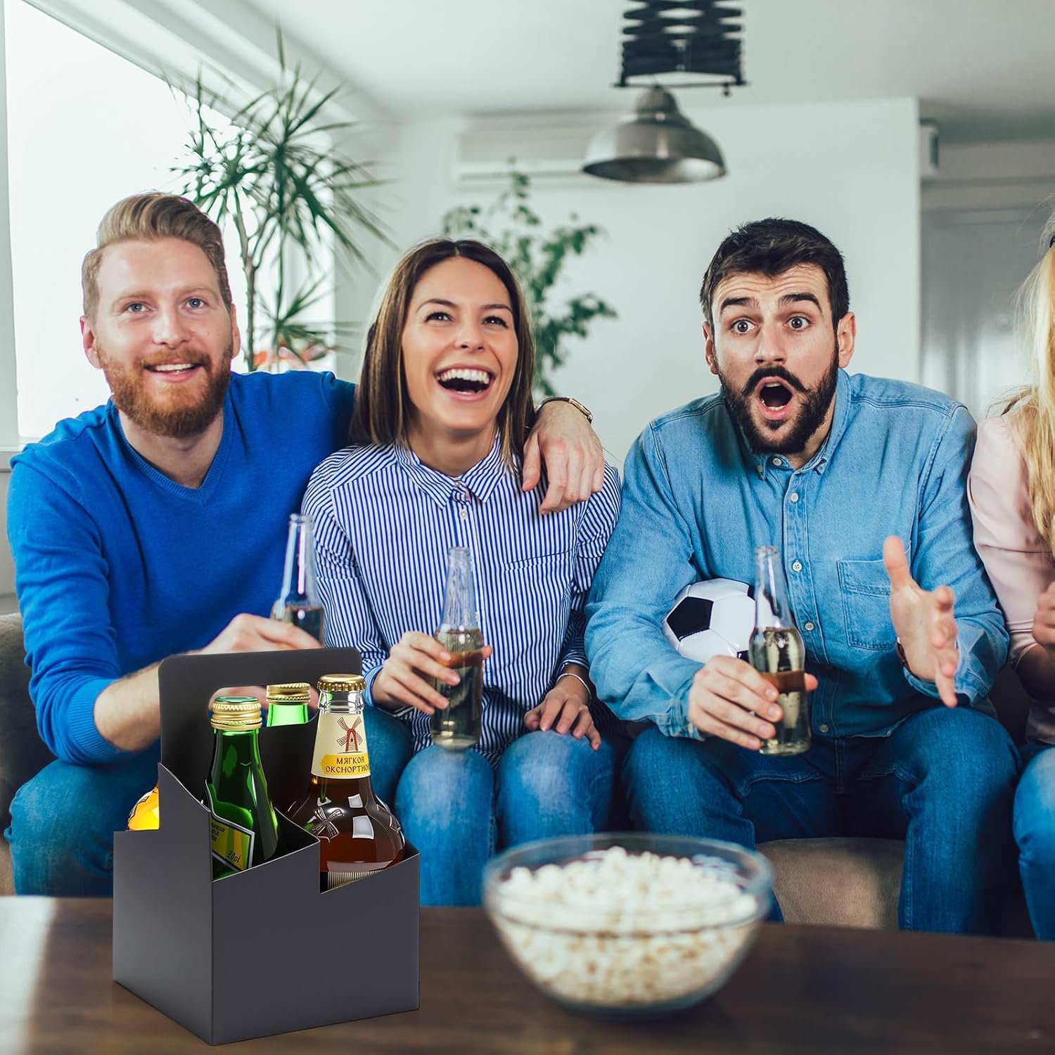 Logo Personalizado 50 Pcs Soporte de Bebidas de 4 Tazas con Asa, Porta Cervezas de Papel Kraft, Soporte Desechable para Bebidas Calientes o Frías, Porta Botellas de 12-16 oz para Entrega de Comida por Proveedor.