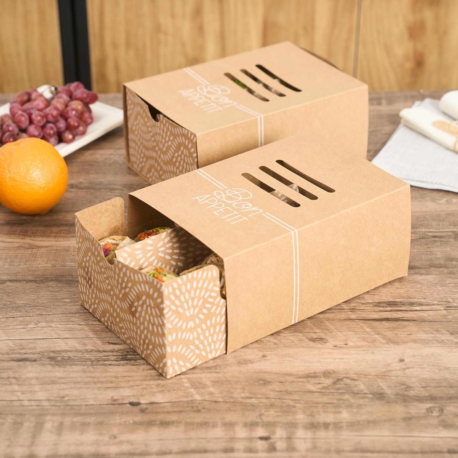Logo Personalizado Cajas de Cartón para Sándwiches Desechables 100 Unidades 8.3 x 5.7 x 3.7 Pulgadas Marca Blanca Proveedor de Envases Alimentarios Logo Personalizado Cajas de Cartón para Sándwiches Desechables 100 Unidades 8.3 x 5.7 x 3.7 Pulgadas Marca Blanca Proveedor de Envases Alimentarios