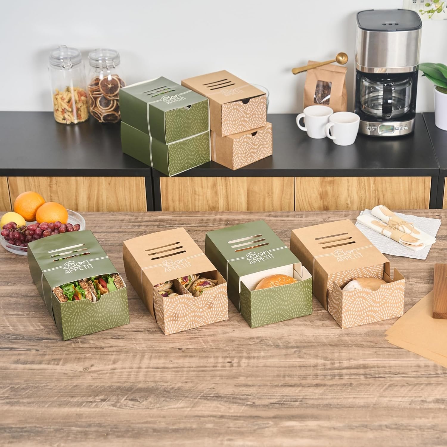 Logo Personalizado Cajas de Cartón para Sándwiches Desechables 100 Unidades 8.3 x 5.7 x 3.7 Pulgadas Marca Blanca Proveedor de Envases Alimentarios Logo Personalizado Cajas de Cartón para Sándwiches Desechables 100 Unidades 8.3 x 5.7 x 3.7 Pulgadas Marca Blanca Proveedor de Envases Alimentarios