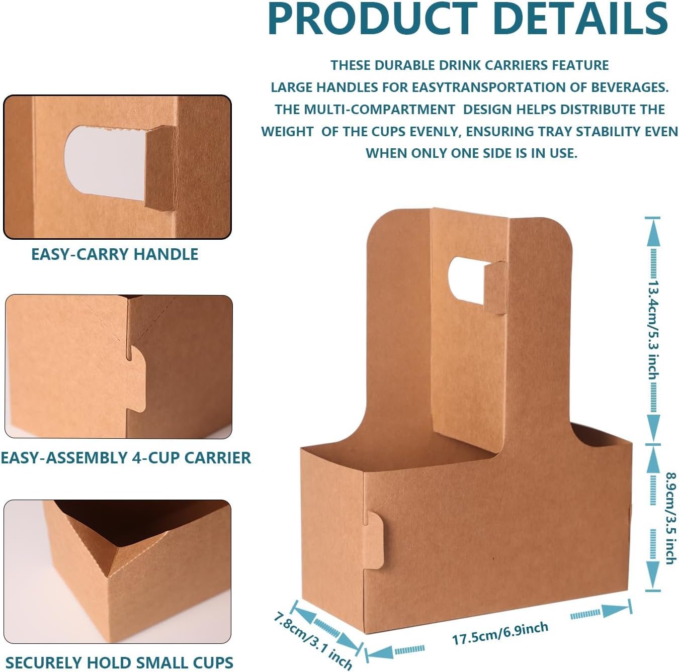 Logo Personalizado 25 Pack Porta Bebidas de 2 Tazas/4 Tazas con Asa (12-30oz) | Bandeja Desechable de Papel para Bebidas Frías y Calientes, Café para Llevar, Entrega y Comida para Llevar | Proveedor de Soportes de Bebidas Logo Personalizado 25 Pack Porta Bebidas de 2 Tazas/4 Tazas con Asa (12-30oz) | Bandeja Desechable de Papel para Bebidas Frías y Calientes, Café para Llevar, Entrega y Comida para Llevar | Proveedor de Soportes de Bebidas