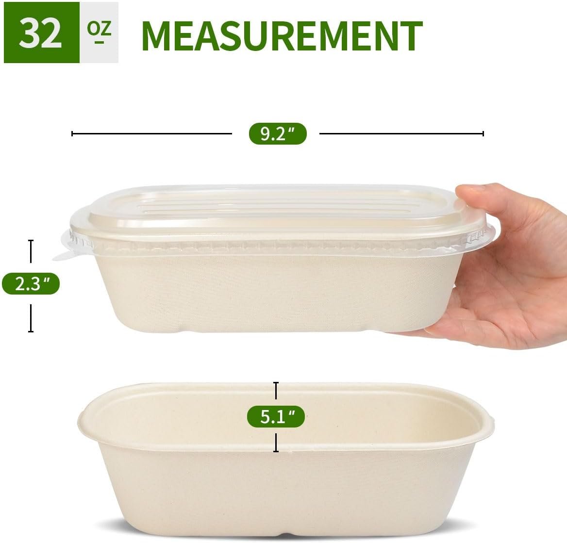 Logo Personalizado 50 Pack de Envases Desechables para Preparación de Comidas de 32 oz con Tapa, Contenedores de Papel para llevar, Marca Blanca para Comidas, Sobras (50 Cuencos 50 Tapas) Proveedor