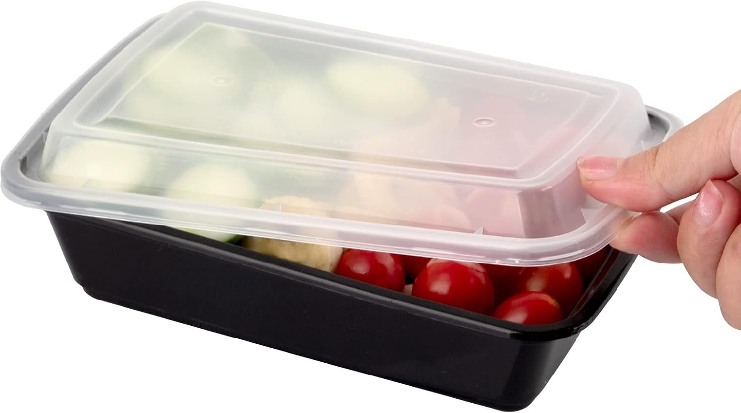 Logo Personalizado para envases de preparación de comidas, 10-pack de contenedores de plástico reutilizables de 38 oz con tapa, aptos para microondas, lavavajillas y congelador, Marca Blanca de contenedores desechables, Proveedor de soluciones de almacenamiento.