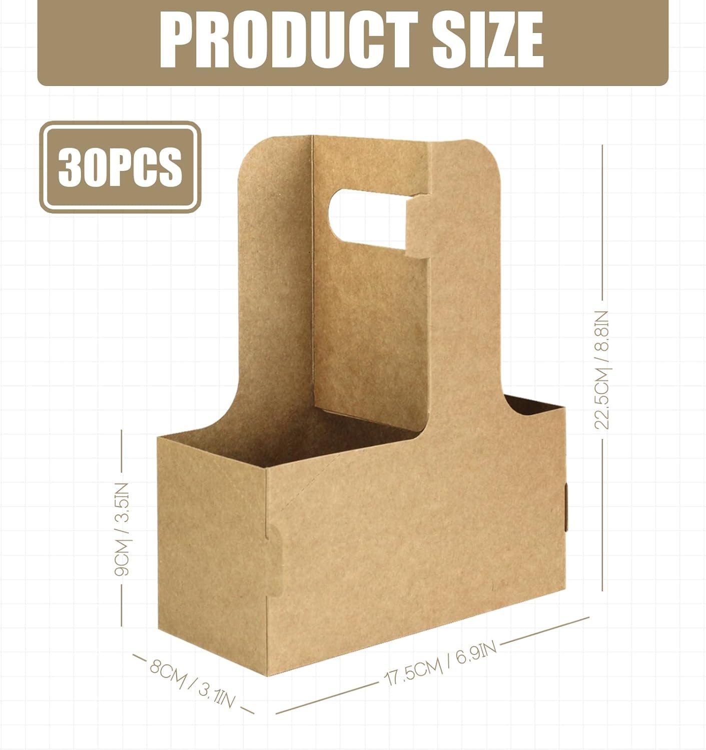 Logo Personalizado Porta Vasos Desechable de 2 Tazas con Asa, 30 Contenedores de Cartón Kraft para Bebidas Calientes o Frías, Ideal para Servicios de Comida para Llevar, Proveedor de Soluciones de Entrega (Marrón, 30 PCs) Logo Personalizado Porta Vasos Desechable de 2 Tazas con Asa, 30 Contenedores de Cartón Kraft para Bebidas Calientes o Frías, Ideal para Servicios de Comida para Llevar, Proveedor de Soluciones de Entrega (Marrón, 30 PCs)