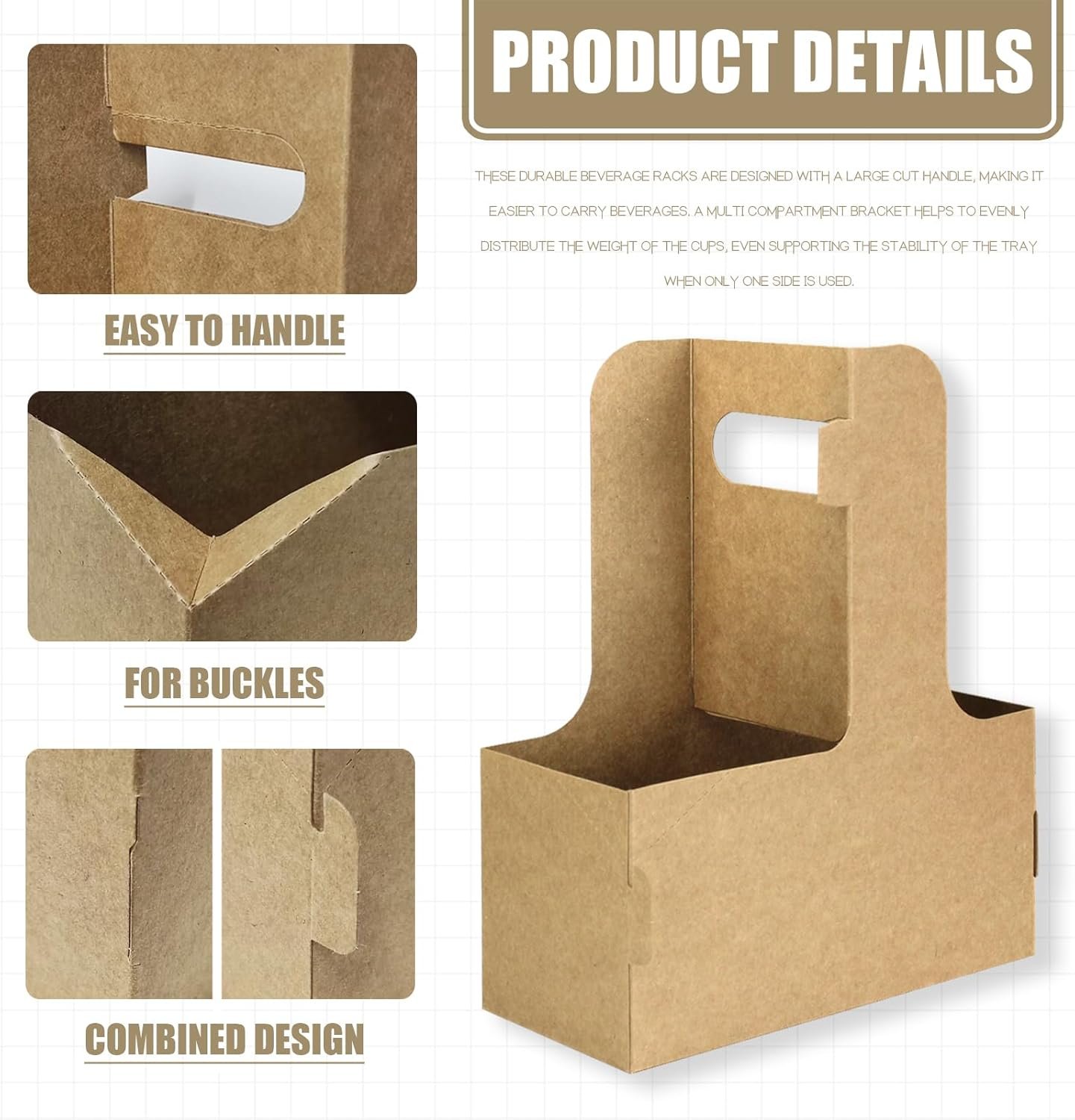 Logo Personalizado Porta Vasos Desechable de 2 Tazas con Asa, 30 Contenedores de Cartón Kraft para Bebidas Calientes o Frías, Ideal para Servicios de Comida para Llevar, Proveedor de Soluciones de Entrega (Marrón, 30 PCs) Logo Personalizado Porta Vasos Desechable de 2 Tazas con Asa, 30 Contenedores de Cartón Kraft para Bebidas Calientes o Frías, Ideal para Servicios de Comida para Llevar, Proveedor de Soluciones de Entrega (Marrón, 30 PCs)