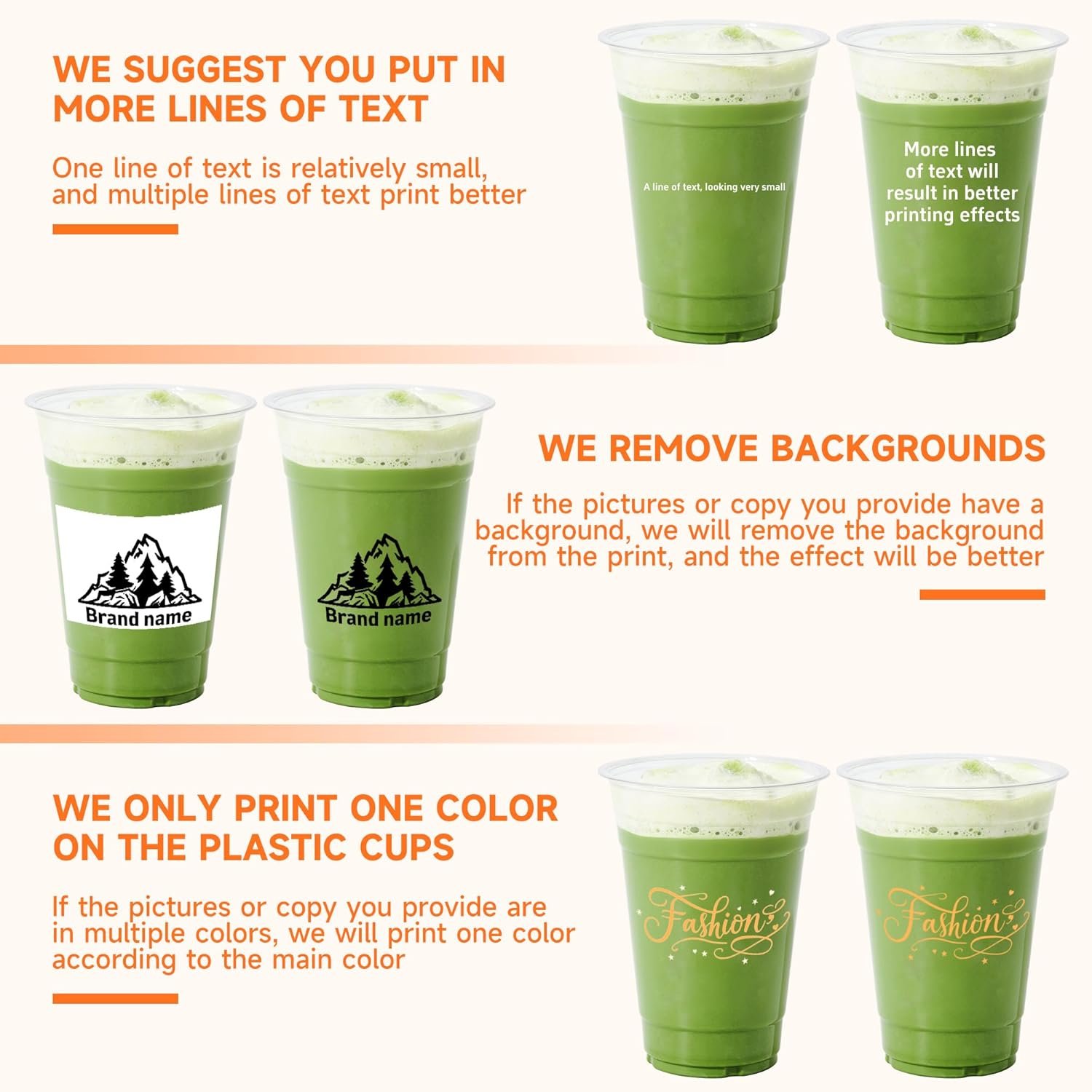 Tazas de Plástico Personalizadas con Logo – 12oz/16oz Claras, 100 unidades, Tazas Desechables para Bebidas Frías, Smoothies, Eventos, Fábrica de Marca Blanca.