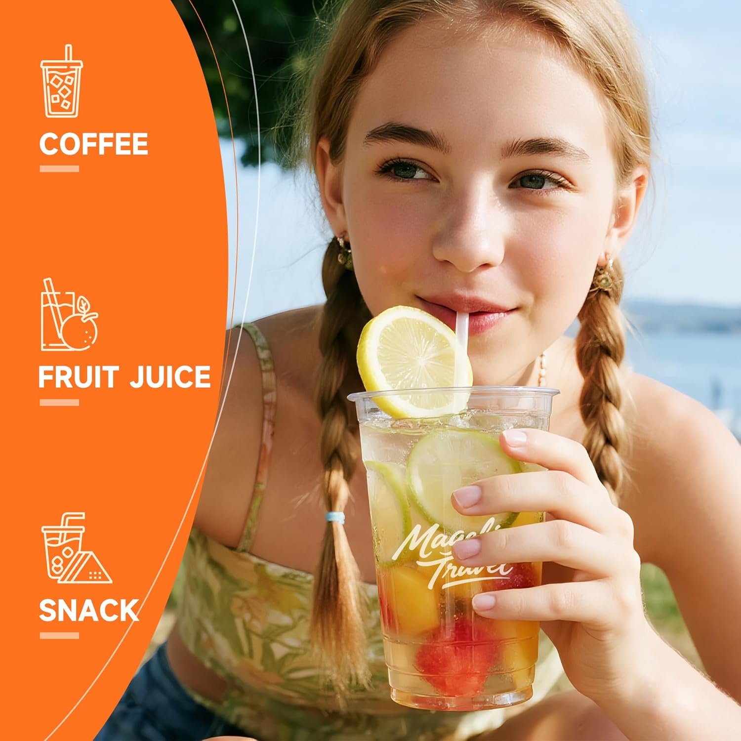 Tazas de Plástico Personalizadas con Logo – 12oz/16oz Claras, 100 unidades, Tazas Desechables para Bebidas Frías, Smoothies, Eventos, Fábrica de Marca Blanca.