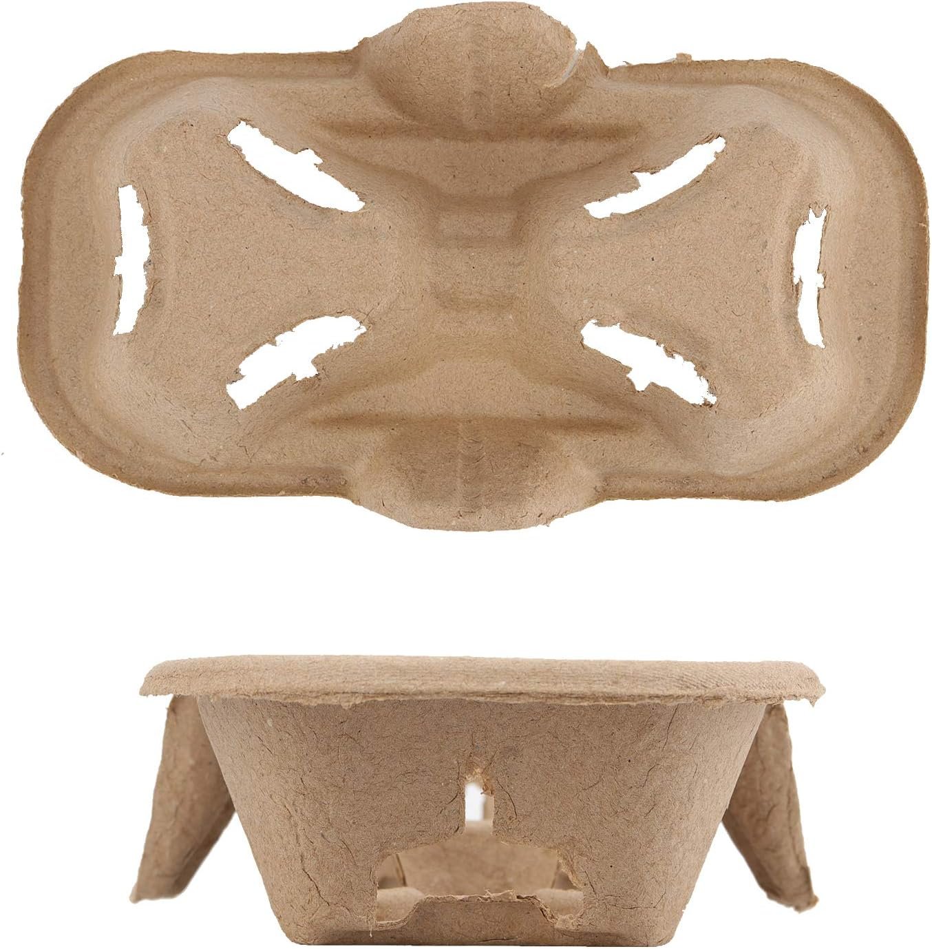 Logo Personalizado 100 bolsas de transportador de bebidas de pulpa de 2 tazas, portacopas desechable para bebidas frías o calientes, ideal para cafeterías, tiendas para llevar, restaurantes y bares de jugos, Fabricante.