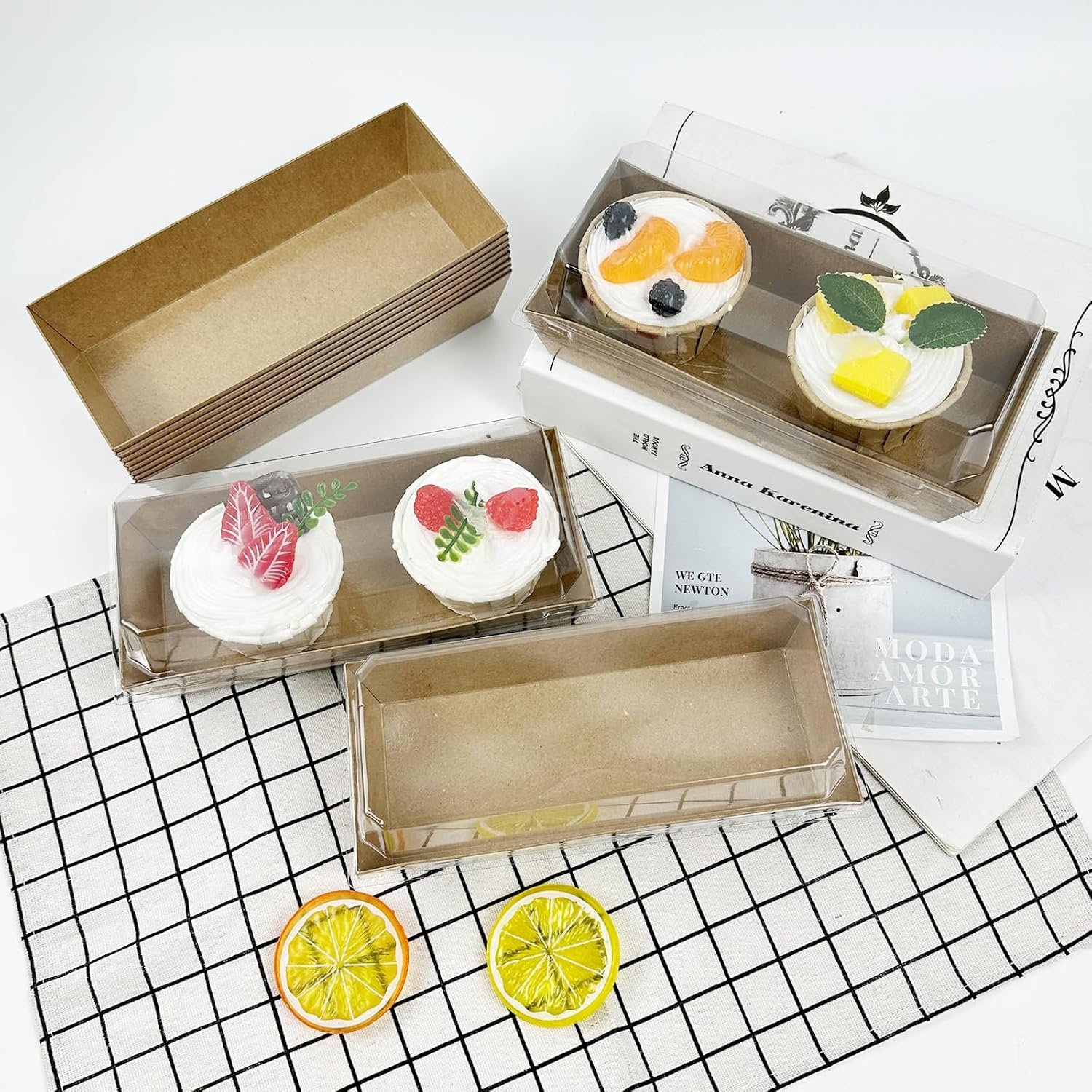 Cajas de Charcutería Desechables con Tapa Transparente, 100 Paquetes de Cajas de Kraft para Alimentos, Postres, Sushi, Fresas, Galletas, Hamburguesas, Logo Personalizado, Fabrica de Envases.