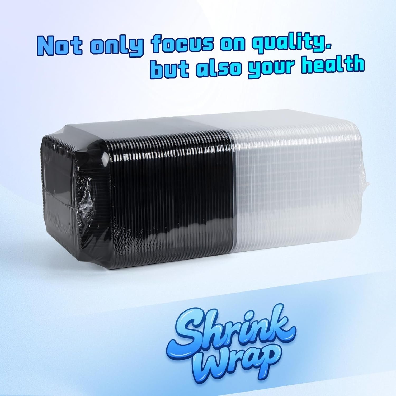 Contenedores de plástico con tapa 40 Pack 48 oz - Reutilizables y a prueba de fugas para comida para llevar | Logo personalizado para su marca blanca | Proveedor de envases seguros para microondas y lavavajillas, ideales para preparación de comidas en restaurantes.