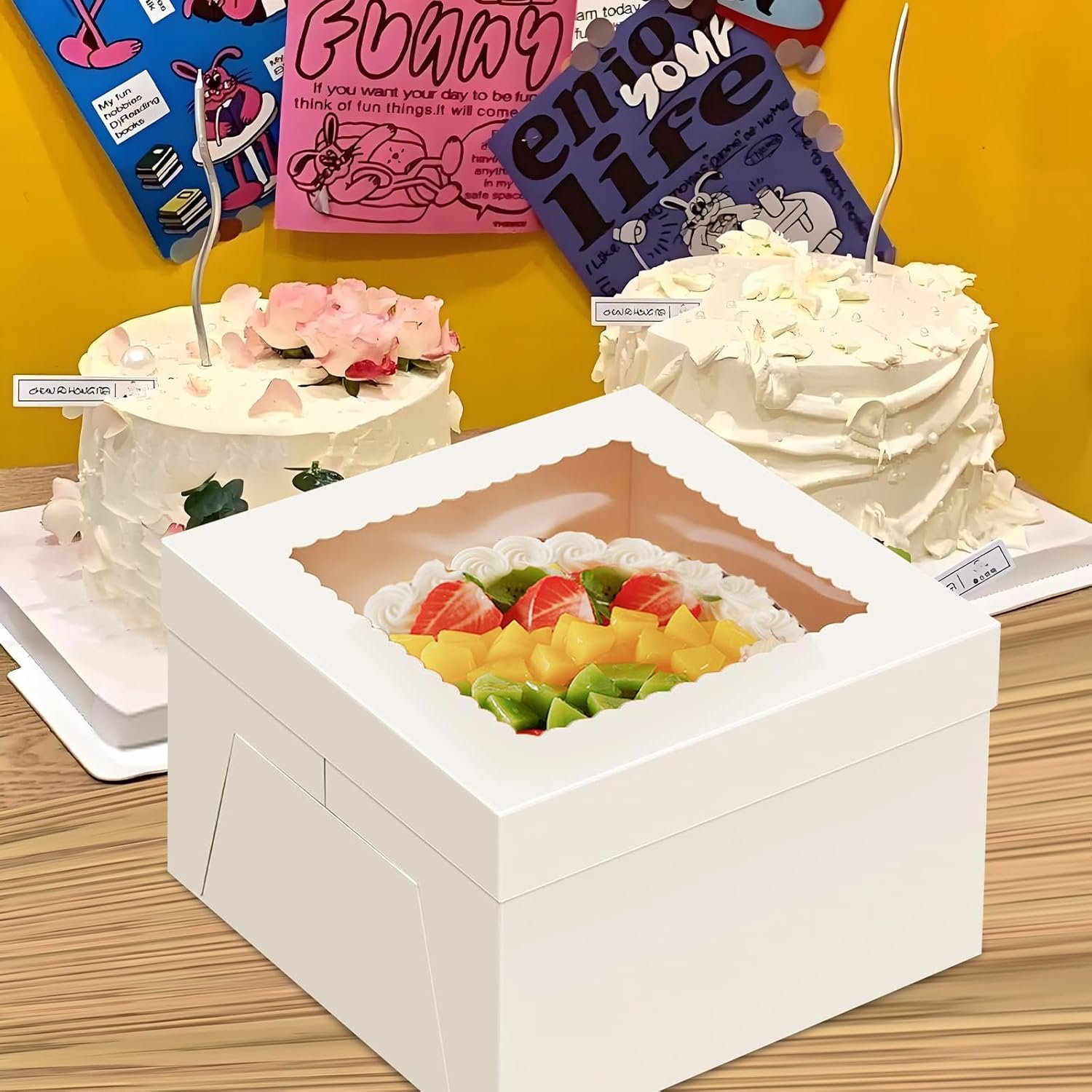 Cajas de Pastel de 12 Pulgadas con Logo Personalizado, Pack de 20 (10 cajas y 10 bases), Cajas Blancas de 12X12X8 Pulgadas con Ventana para Pasteles, Galletas, Postres, Tartas, Bodas y Cumpleaños, Marca Blanca de Proveedor. Cajas de Pastel de 12 Pulgadas con Logo Personalizado, Pack de 20 (10 cajas y 10 bases), Cajas Blancas de 12X12X8 Pulgadas con Ventana para Pasteles, Galletas, Postres, Tartas, Bodas y Cumpleaños, Marca Blanca de Proveedor.