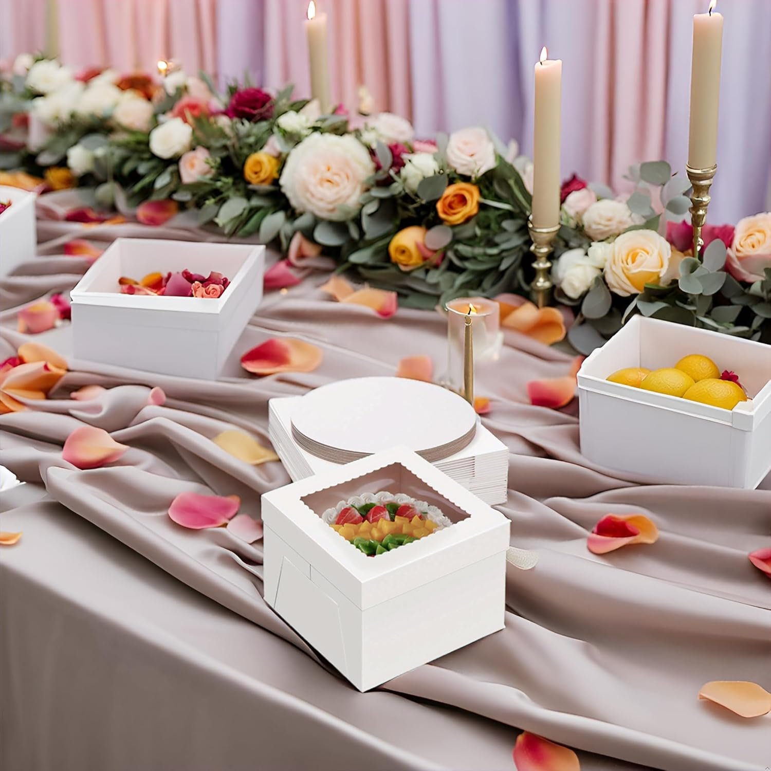 Cajas de Pastel de 12 Pulgadas con Logo Personalizado, Pack de 20 (10 cajas y 10 bases), Cajas Blancas de 12X12X8 Pulgadas con Ventana para Pasteles, Galletas, Postres, Tartas, Bodas y Cumpleaños, Marca Blanca de Proveedor. Cajas de Pastel de 12 Pulgadas con Logo Personalizado, Pack de 20 (10 cajas y 10 bases), Cajas Blancas de 12X12X8 Pulgadas con Ventana para Pasteles, Galletas, Postres, Tartas, Bodas y Cumpleaños, Marca Blanca de Proveedor.