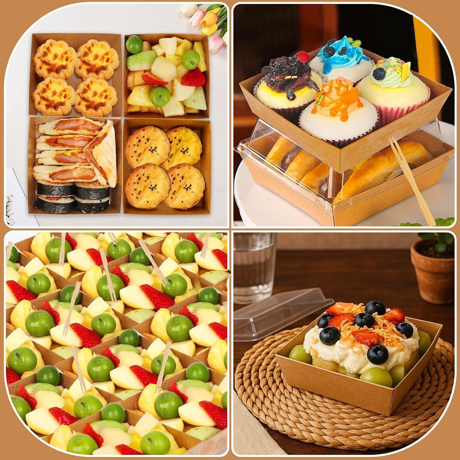 Caja de comida desechable con tapa, 24 unidades de mini cajas de charcutería para llevar, ideal para sándwiches, galletas, sushi, porciones de pastel y fresas, con opción de logo personalizado, perfecta para marcas blancas, disponible en proveedor de calidad. Caja de comida desechable con tapa, 24 unidades de mini cajas de charcutería para llevar, ideal para sándwiches, galletas, sushi, porciones de pastel y fresas, con opción de logo personalizado, perfecta para marcas blancas, disponible en proveedor de calidad.