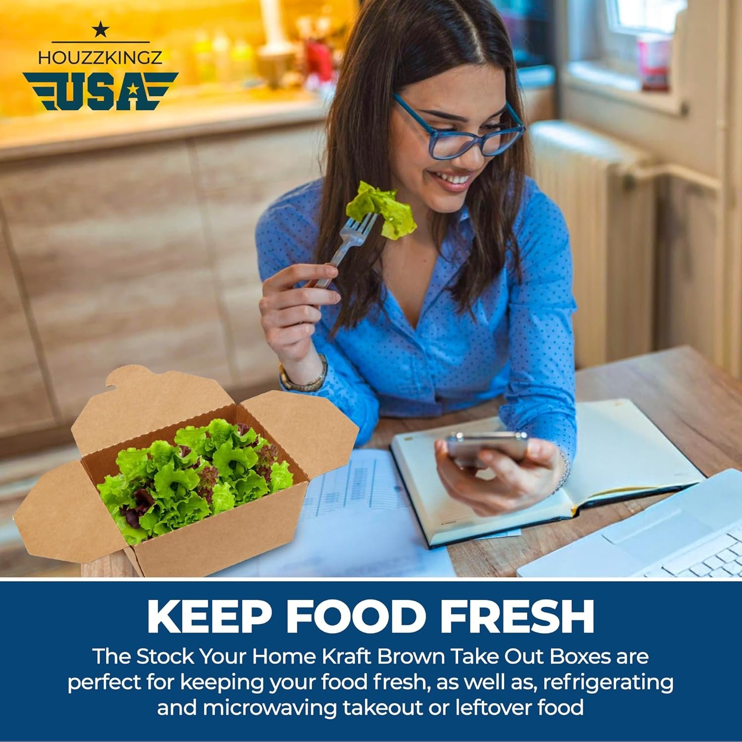 Cajas de Cartón para Comida con Logo Personalizado [Paquete de 50 - 30 Oz] | Contenedores Desechables Marca Blanca para Almuerzos, Cajas de Comida para Catering, Proveedor de Envases para Llevar.