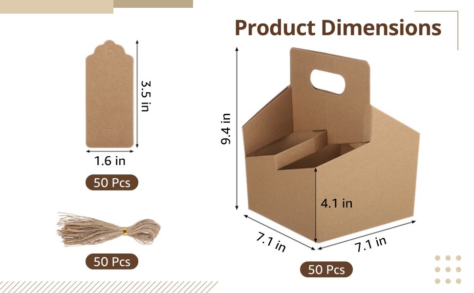 Sets de 50 portavasos desechables con asa y logotipo personalizado, soporte de cartón para tazas de café, portavasos para llevar bebidas frías y calientes con tarjetas y cuerdas, ideal para marca blanca y suministrado por nuestro fabricante.