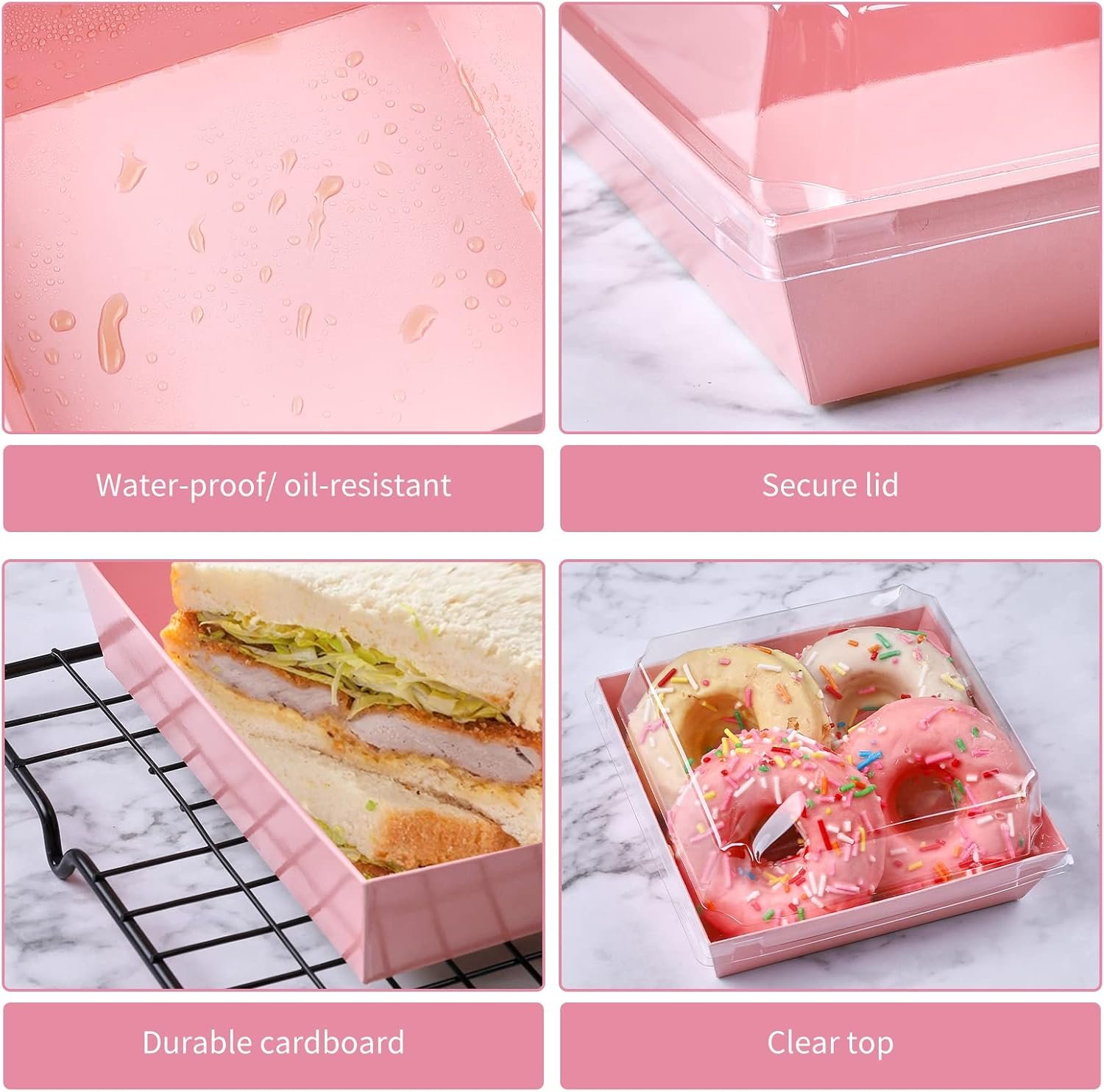 Caja de Charcutería Pequeña con Tapa Transparente, 5 Pulgadas de Contenedores Desechables para Alimentos, Personaliza con Logo, Ideal para Sandwiches, Galletas, Pasteles y Porciones de Tarta, 50 Unidades, Proveedor. Caja de Charcutería Pequeña con Tapa Transparente, 5 Pulgadas de Contenedores Desechables para Alimentos, Personaliza con Logo, Ideal para Sandwiches, Galletas, Pasteles y Porciones de Tarta, 50 Unidades, Proveedor.