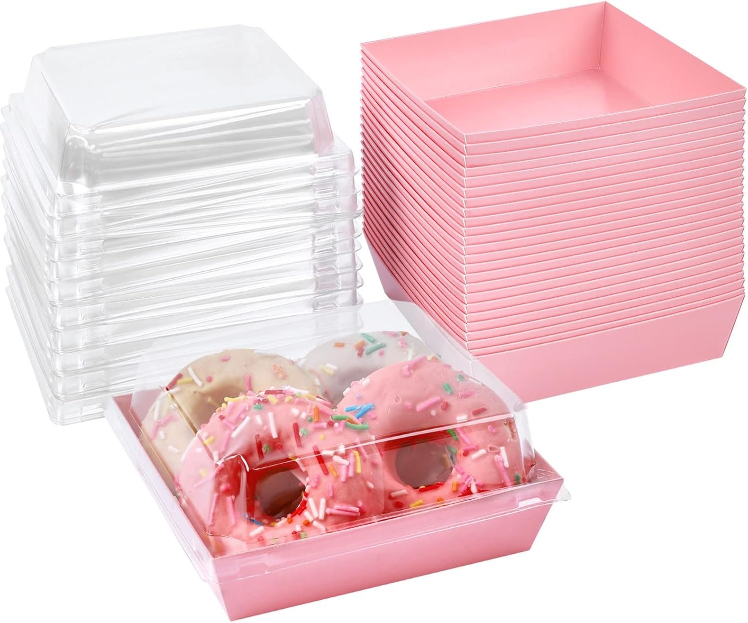 Caja de Charcutería Pequeña con Tapa Transparente, 5 Pulgadas de Contenedores Desechables para Alimentos, Personaliza con Logo, Ideal para Sandwiches, Galletas, Pasteles y Porciones de Tarta, 50 Unidades, Proveedor.