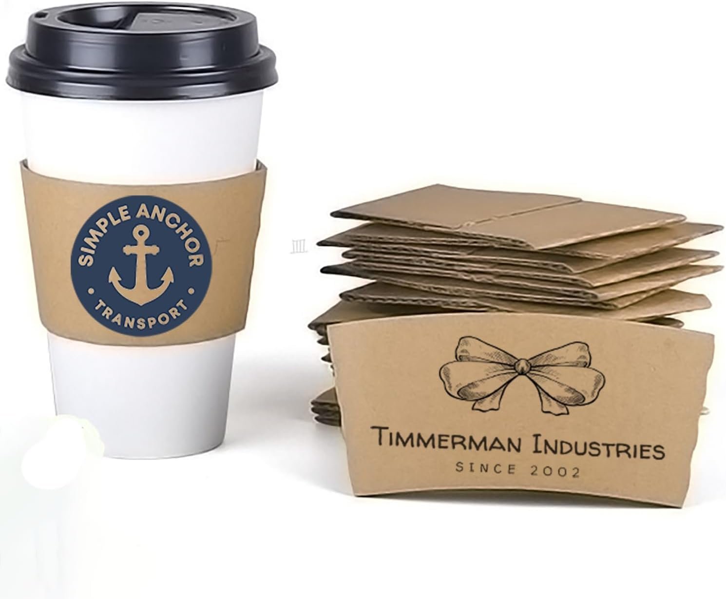 Logotipo Personalizado 50 Mangas de Papel para Tazas de Café Desechables con Lids y Mangas de Kraft Tazas de Café con Marca Blanca de Fábrica