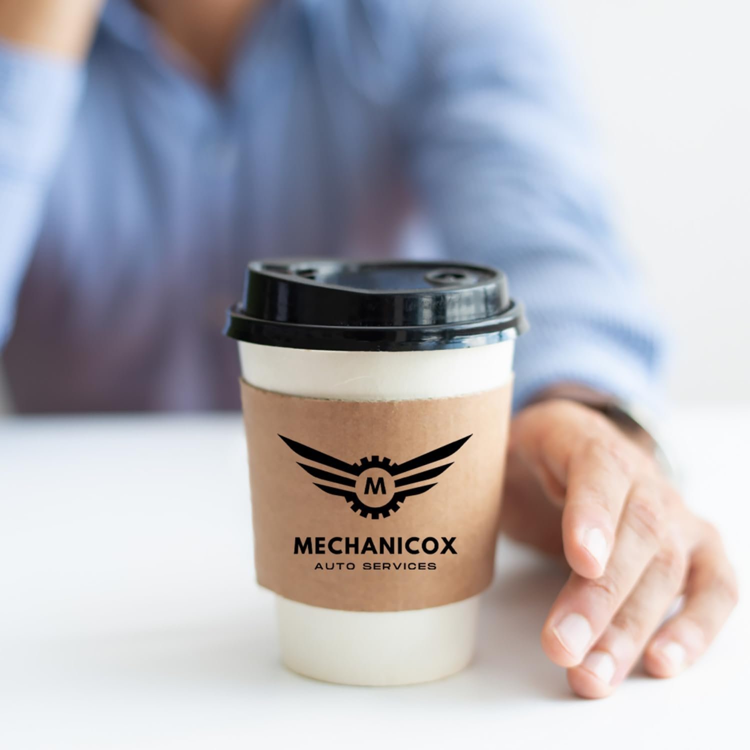 Logotipo Personalizado 50 Mangas de Papel para Tazas de Café Desechables con Lids y Mangas de Kraft Tazas de Café con Marca Blanca de Fábrica