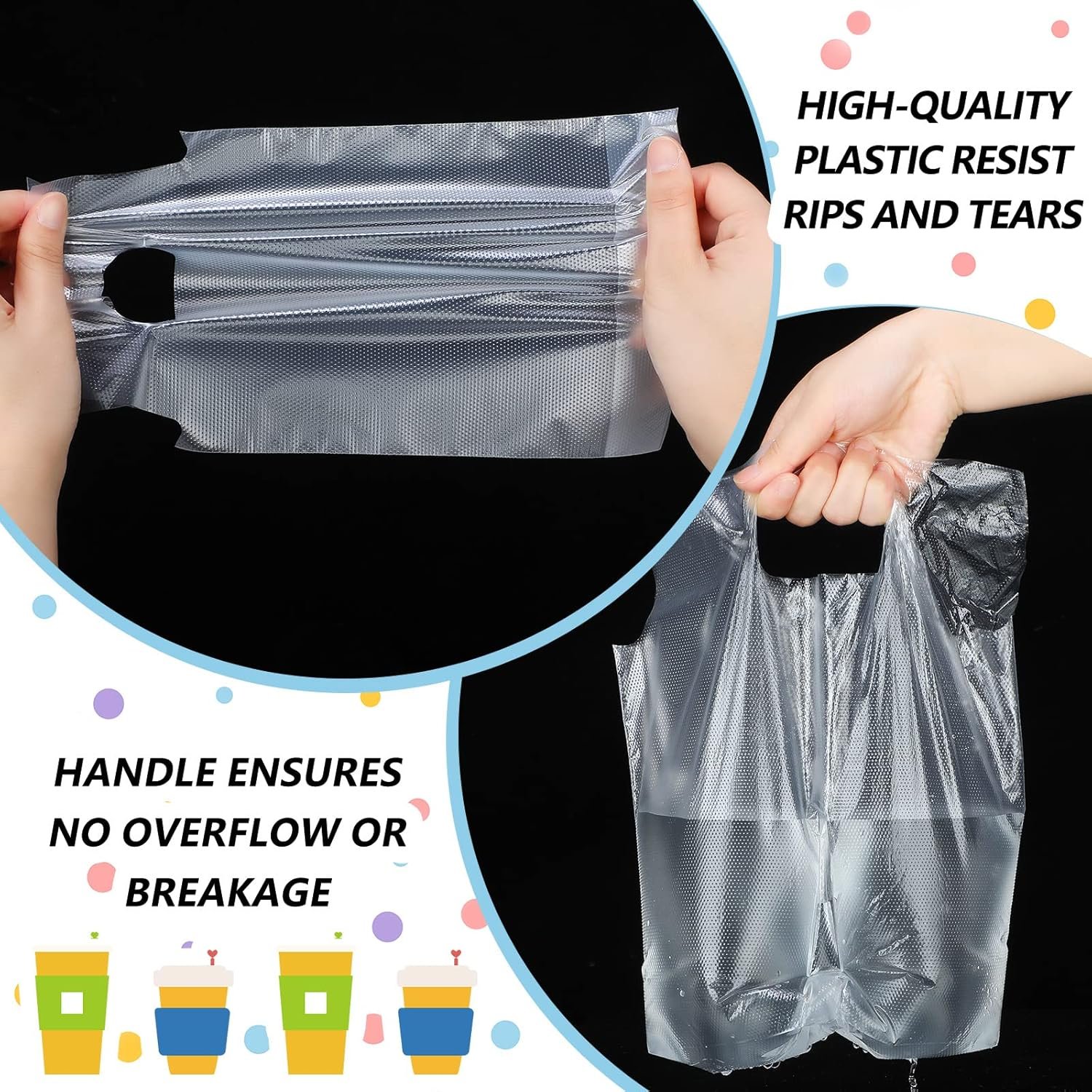 Logo Personalizado Bolsas de Plástico Transparentes para Bebidas 200 Piezas, Soporte para Copas de 2 y 1 Taza con Orificio para Colgar, 6.3 x 10.2 y 12.2 x 10.2 Pulgadas, Proveedor de Marca Blanca Logo Personalizado Bolsas de Plástico Transparentes para Bebidas 200 Piezas, Soporte para Copas de 2 y 1 Taza con Orificio para Colgar, 6.3 x 10.2 y 12.2 x 10.2 Pulgadas, Proveedor de Marca Blanca