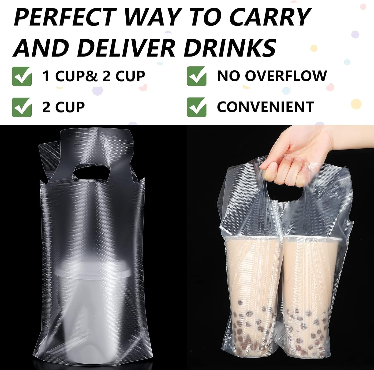 Logo Personalizado Bolsas de Plástico Transparentes para Bebidas 200 Piezas, Soporte para Copas de 2 y 1 Taza con Orificio para Colgar, 6.3 x 10.2 y 12.2 x 10.2 Pulgadas, Proveedor de Marca Blanca Logo Personalizado Bolsas de Plástico Transparentes para Bebidas 200 Piezas, Soporte para Copas de 2 y 1 Taza con Orificio para Colgar, 6.3 x 10.2 y 12.2 x 10.2 Pulgadas, Proveedor de Marca Blanca