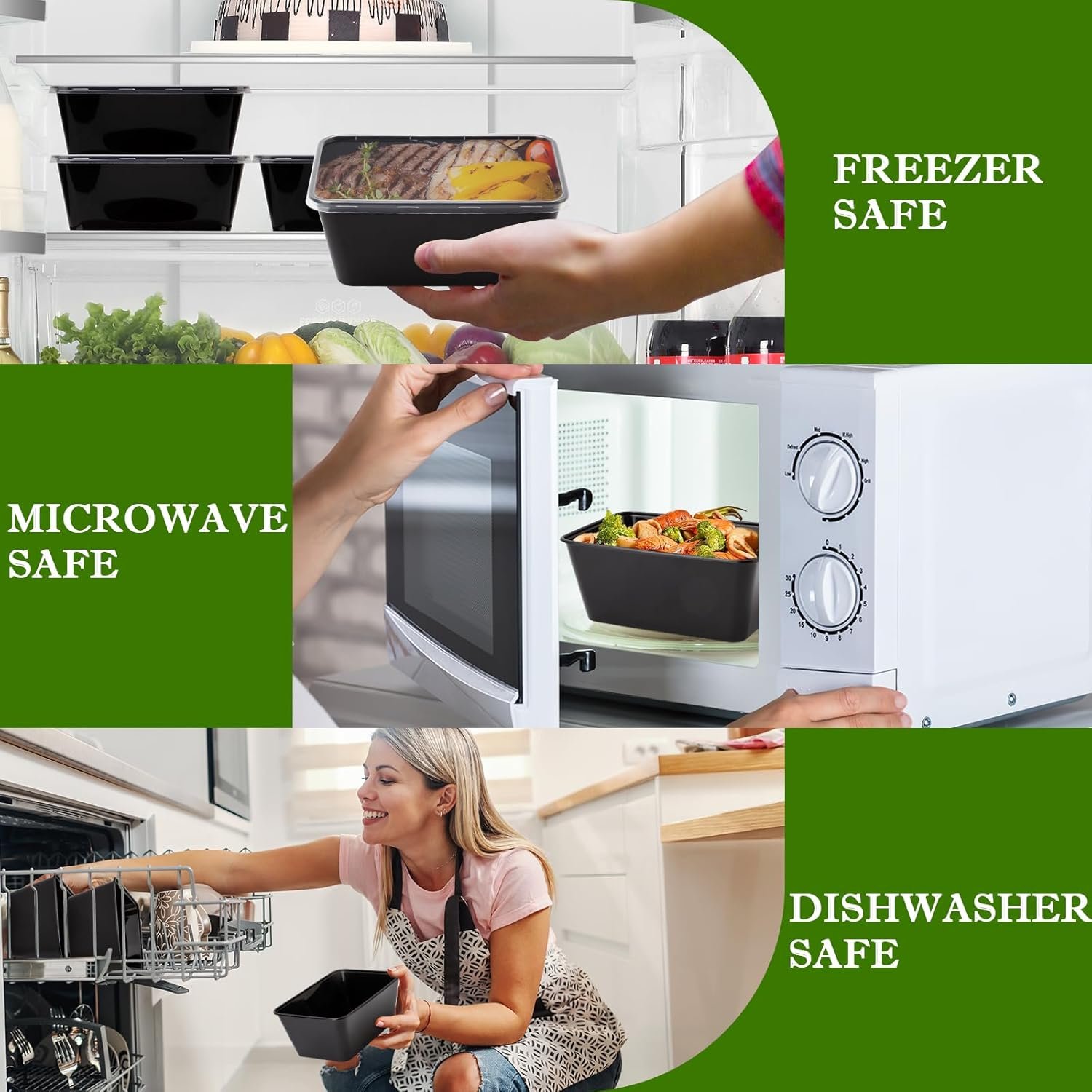 Contenedores para Comida con Logo Personalizado 50Pack - Recipientes de Almacenamiento de 34oz, Contenedores de Preparación de Comida Reutilizables, Envases Desechables para Llevar, BPA Free, Apilables, 1000ml, Apto para Microondas y Congelador, Proveedor.