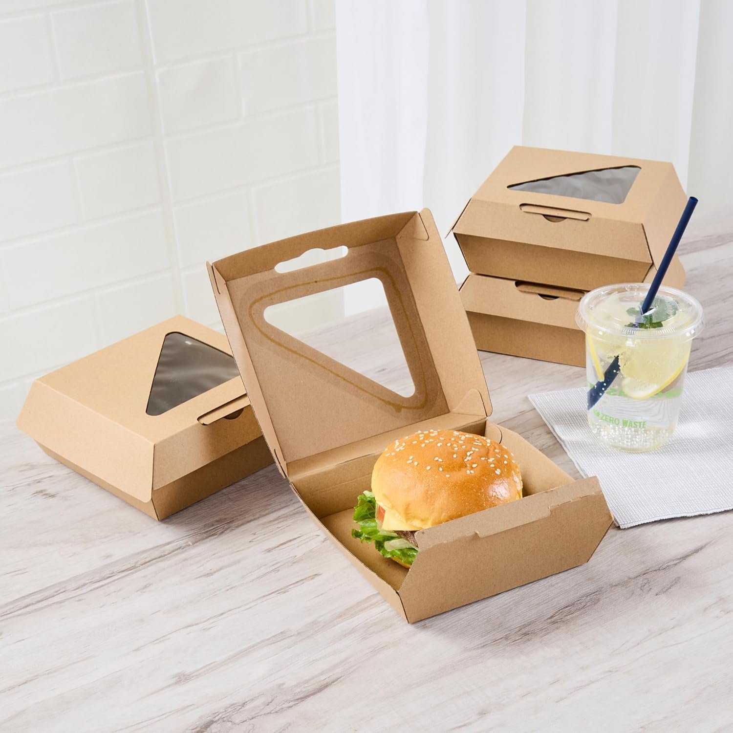 Logo Personalizado Caja de Comida desechable 100 Unidades 5.41 x 5.5 x 2.63 Pulgadas Kraft Corrugado Resistente a Grasas para Hamburguesas y Sándwiches, Proveedor de Marca Blanca. Logo Personalizado Caja de Comida desechable 100 Unidades 5.41 x 5.5 x 2.63 Pulgadas Kraft Corrugado Resistente a Grasas para Hamburguesas y Sándwiches, Proveedor de Marca Blanca.