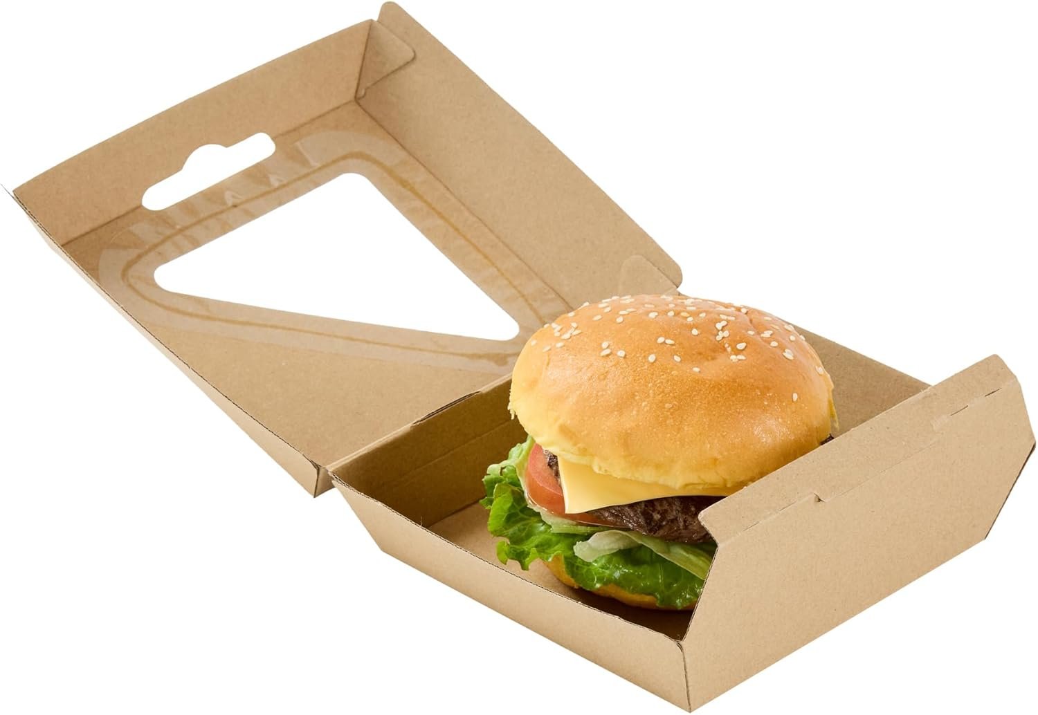 Logo Personalizado Caja de Comida desechable 100 Unidades 5.41 x 5.5 x 2.63 Pulgadas Kraft Corrugado Resistente a Grasas para Hamburguesas y Sándwiches, Proveedor de Marca Blanca. Logo Personalizado Caja de Comida desechable 100 Unidades 5.41 x 5.5 x 2.63 Pulgadas Kraft Corrugado Resistente a Grasas para Hamburguesas y Sándwiches, Proveedor de Marca Blanca.