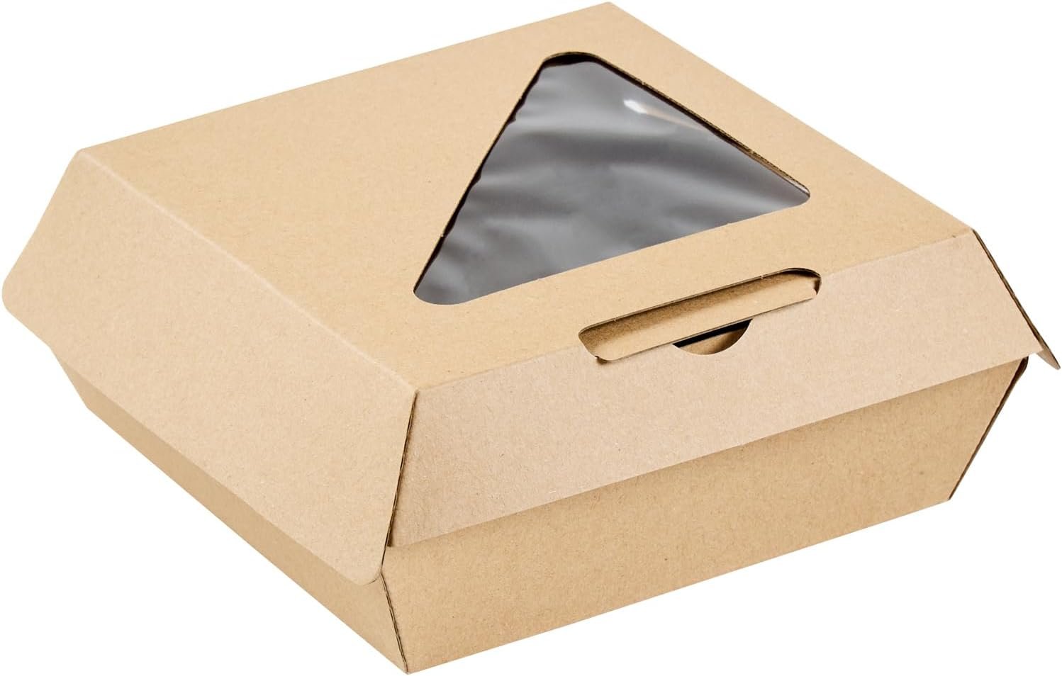 Logo Personalizado Caja de Comida desechable 100 Unidades 5.41 x 5.5 x 2.63 Pulgadas Kraft Corrugado Resistente a Grasas para Hamburguesas y Sándwiches, Proveedor de Marca Blanca. Logo Personalizado Caja de Comida desechable 100 Unidades 5.41 x 5.5 x 2.63 Pulgadas Kraft Corrugado Resistente a Grasas para Hamburguesas y Sándwiches, Proveedor de Marca Blanca.