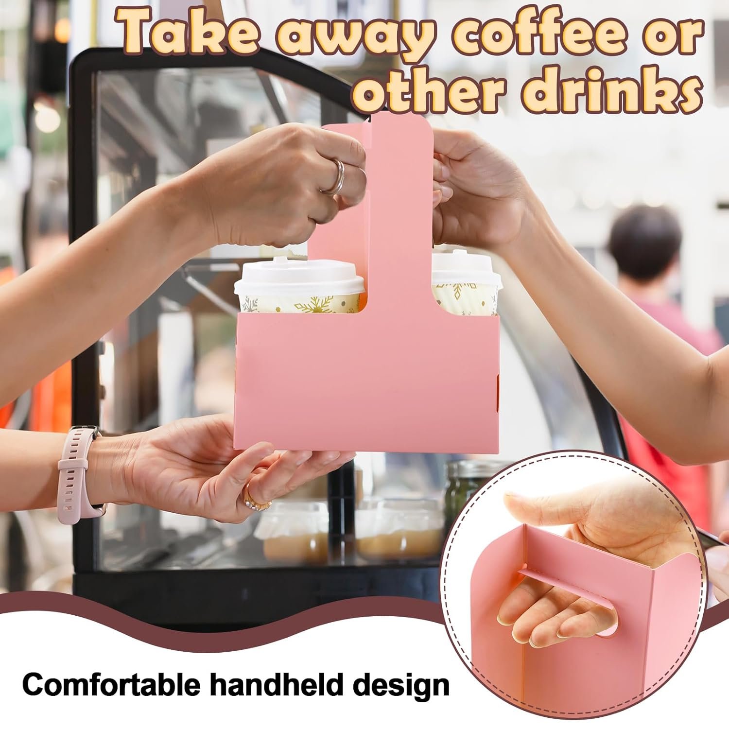 Logo Personalizado Porta Bebidas de Cartón 60 Pcs 2 Tazas con Asa 6.9 x 3.2 x 8.9 Pulgadas para Bebidas Calientes y Frías para Cafés y Restaurantes Marca Blanca Proveedor de Entregas de Alimentos Logo Personalizado Porta Bebidas de Cartón 60 Pcs 2 Tazas con Asa 6.9 x 3.2 x 8.9 Pulgadas para Bebidas Calientes y Frías para Cafés y Restaurantes Marca Blanca Proveedor de Entregas de Alimentos