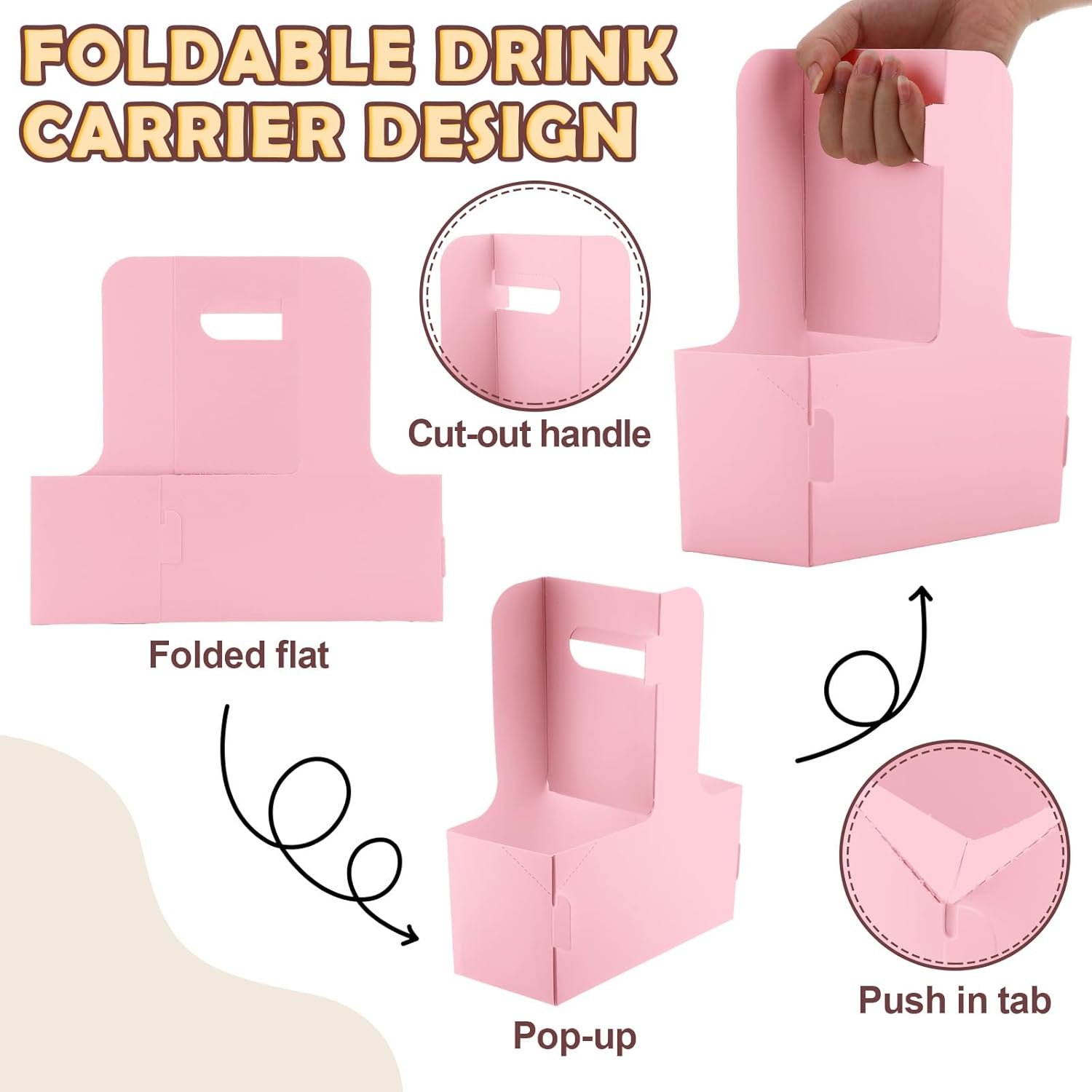 Logo Personalizado Porta Bebidas de Cartón 60 Pcs 2 Tazas con Asa 6.9 x 3.2 x 8.9 Pulgadas para Bebidas Calientes y Frías para Cafés y Restaurantes Marca Blanca Proveedor de Entregas de Alimentos Logo Personalizado Porta Bebidas de Cartón 60 Pcs 2 Tazas con Asa 6.9 x 3.2 x 8.9 Pulgadas para Bebidas Calientes y Frías para Cafés y Restaurantes Marca Blanca Proveedor de Entregas de Alimentos
