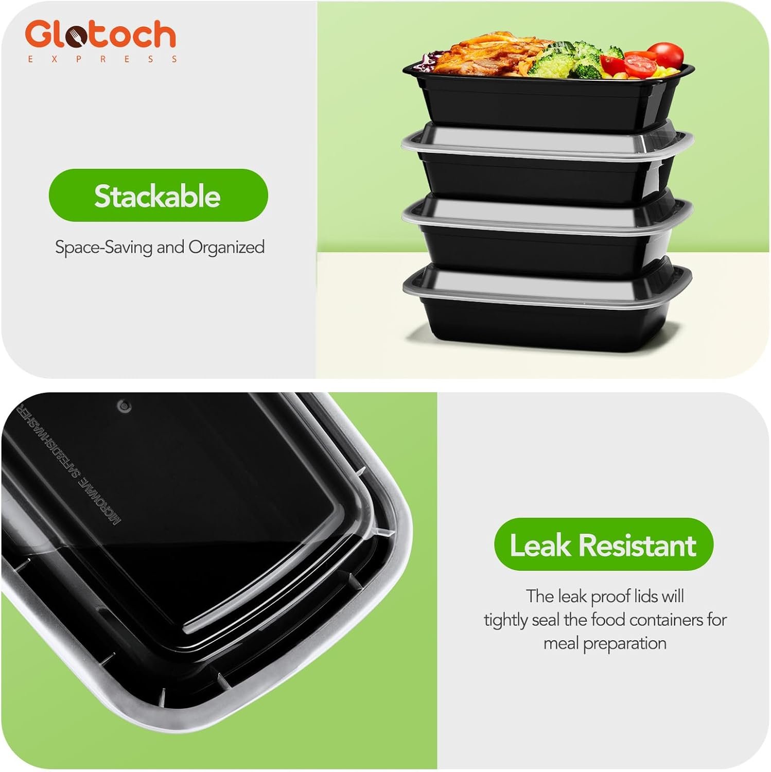 Logo Personalizado Contenedores de Comida para Preparación de Comidas de 24 OZ, 100 Piezas (50 Paquetes), Reutilizables con Tapa, Resistentes y a Prueba de Fugas, Aptos para Microondas, Congelador y Lavavajillas, Marca Blanca de Fábrica. Logo Personalizado Contenedores de Comida para Preparación de Comidas de 24 OZ, 100 Piezas (50 Paquetes), Reutilizables con Tapa, Resistentes y a Prueba de Fugas, Aptos para Microondas, Congelador y Lavavajillas, Marca Blanca de Fábrica.