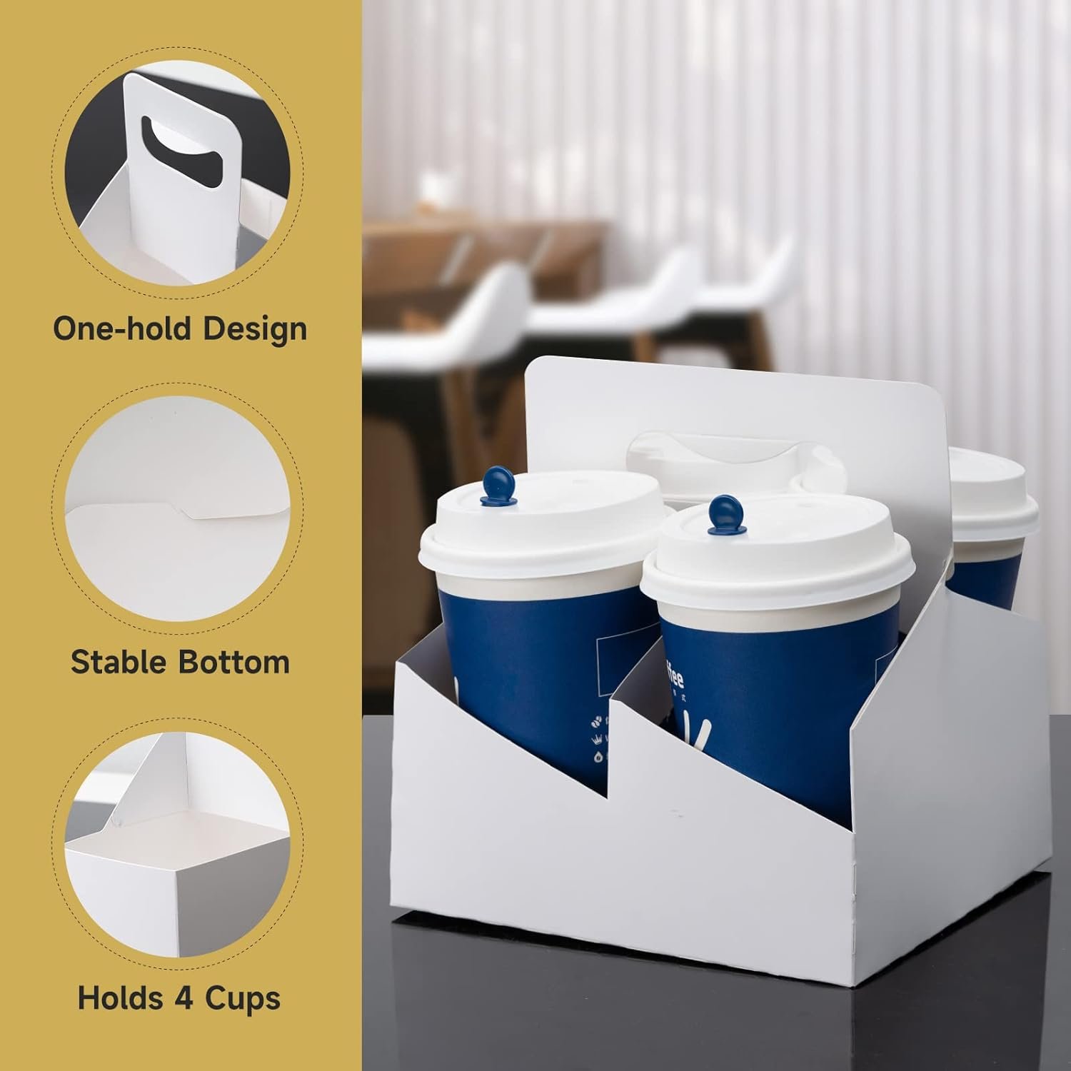 Logo Personalizado Soporte para Bebidas de Cartón Kraft con Asa - 30 Paquetes de Soportes para 4 Tazas, Desechables para Bebidas de 12-32 OZ, Comida para Llevar, Confitería, Servicio de Comida para Cafés y Restaurantes, Proveedor. Logo Personalizado Soporte para Bebidas de Cartón Kraft con Asa - 30 Paquetes de Soportes para 4 Tazas, Desechables para Bebidas de 12-32 OZ, Comida para Llevar, Confitería, Servicio de Comida para Cafés y Restaurantes, Proveedor.