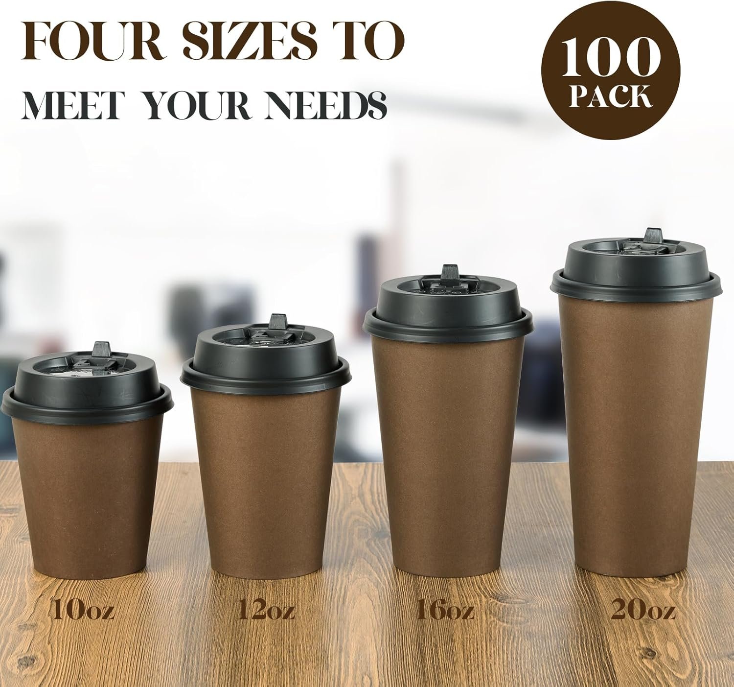 Tazas de papel desechables de 16 oz con tapa, ideal para café, agua, jugo o té, personalizadas con logo, para hogar, restaurante, tienda y café, disponibles en nuestra fábrica.