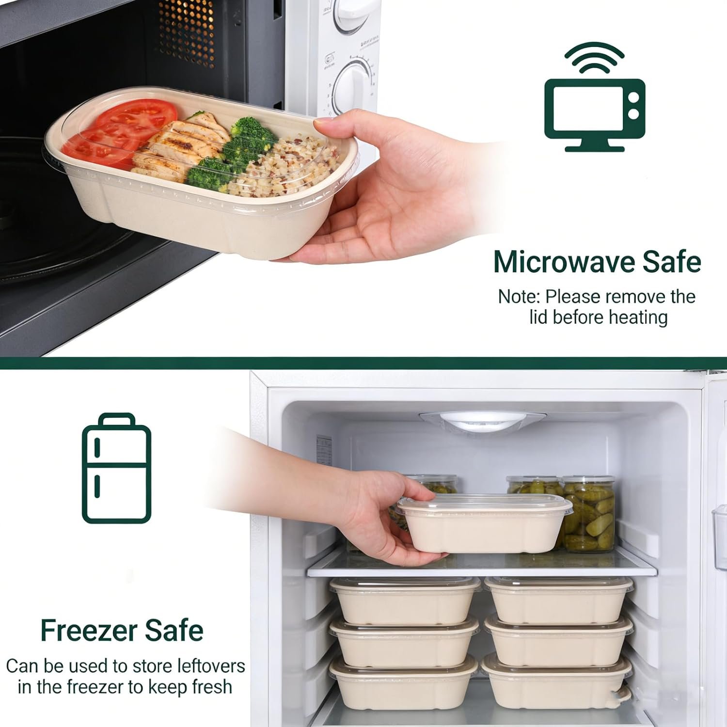 Logo Personalizado 50 Pack de Contenedores Desechables para Comida, Bowls de Papel Bagasse de 23oz para Comida para Llevar, Apta para Microondas, Marca Blanca para Sopas, Ensaladas y Sobras, Proveedor de Calidad. Logo Personalizado 50 Pack de Contenedores Desechables para Comida, Bowls de Papel Bagasse de 23oz para Comida para Llevar, Apta para Microondas, Marca Blanca para Sopas, Ensaladas y Sobras, Proveedor de Calidad.