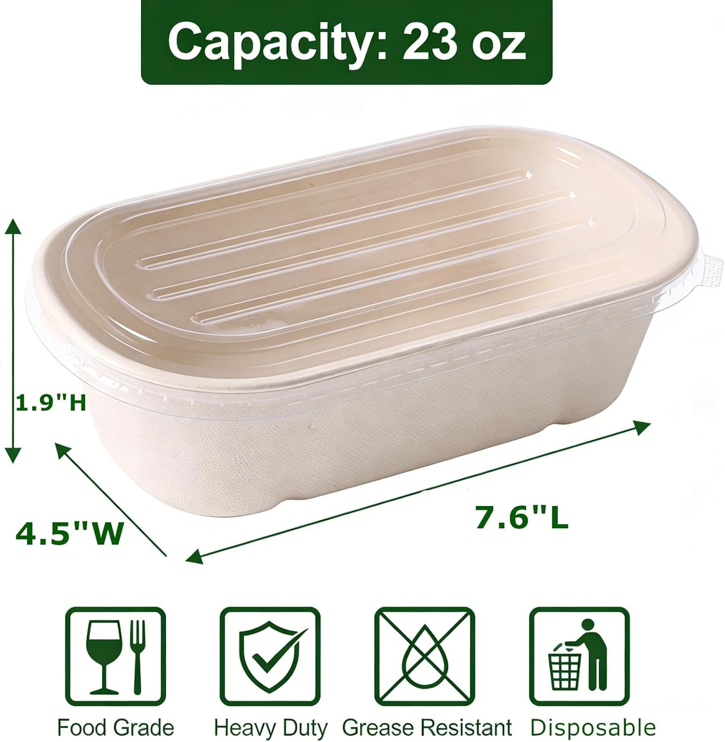 Logo Personalizado 50 Pack de Contenedores Desechables para Comida, Bowls de Papel Bagasse de 23oz para Comida para Llevar, Apta para Microondas, Marca Blanca para Sopas, Ensaladas y Sobras, Proveedor de Calidad. Logo Personalizado 50 Pack de Contenedores Desechables para Comida, Bowls de Papel Bagasse de 23oz para Comida para Llevar, Apta para Microondas, Marca Blanca para Sopas, Ensaladas y Sobras, Proveedor de Calidad.