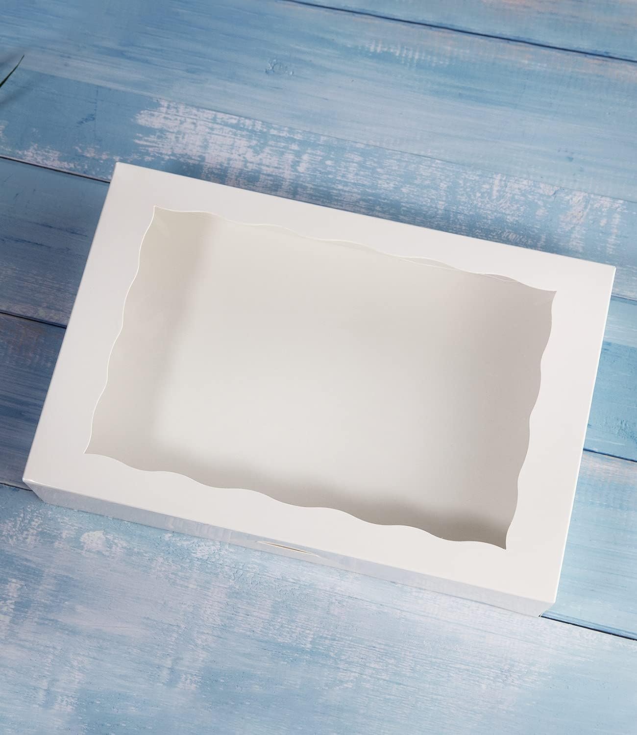 Caja de pastelería blanca 15-Pack con ventana, 12x8x2.5 pulgadas, ideal para donas y muffins, con opción de Logo Personalizado, empaques de marca blanca, Fábrica de cajas para productos de repostería.