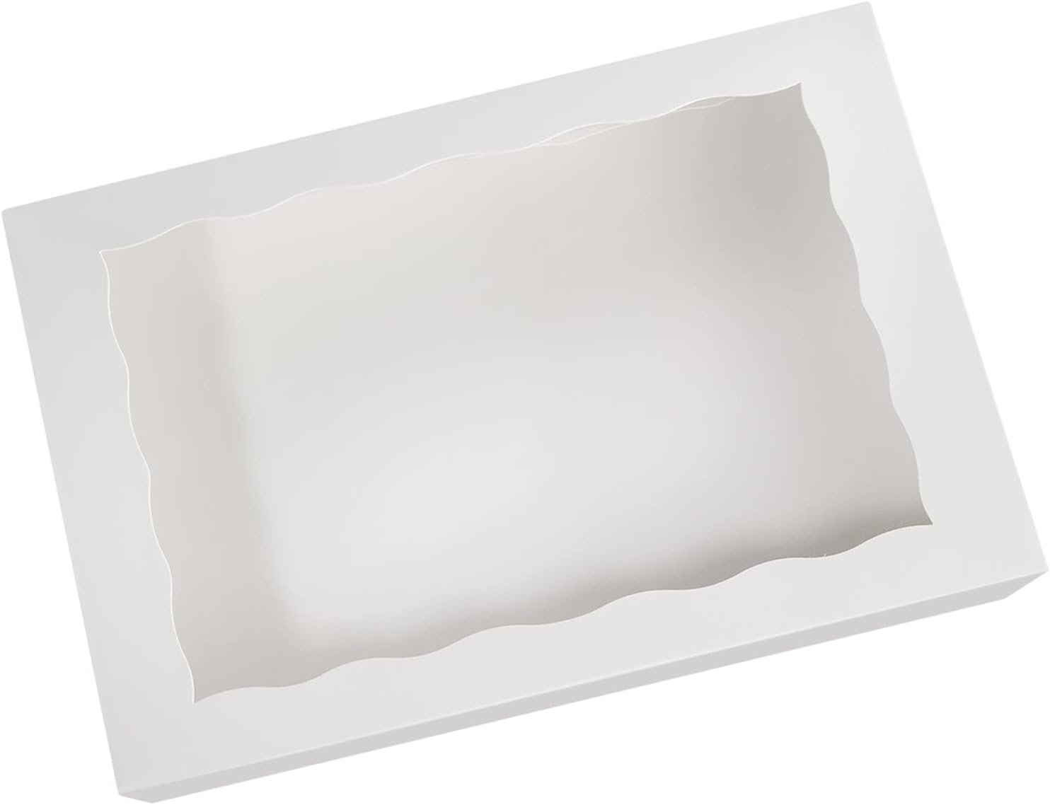 Caja de pastelería blanca 15-Pack con ventana, 12x8x2.5 pulgadas, ideal para donas y muffins, con opción de Logo Personalizado, empaques de marca blanca, Fábrica de cajas para productos de repostería.