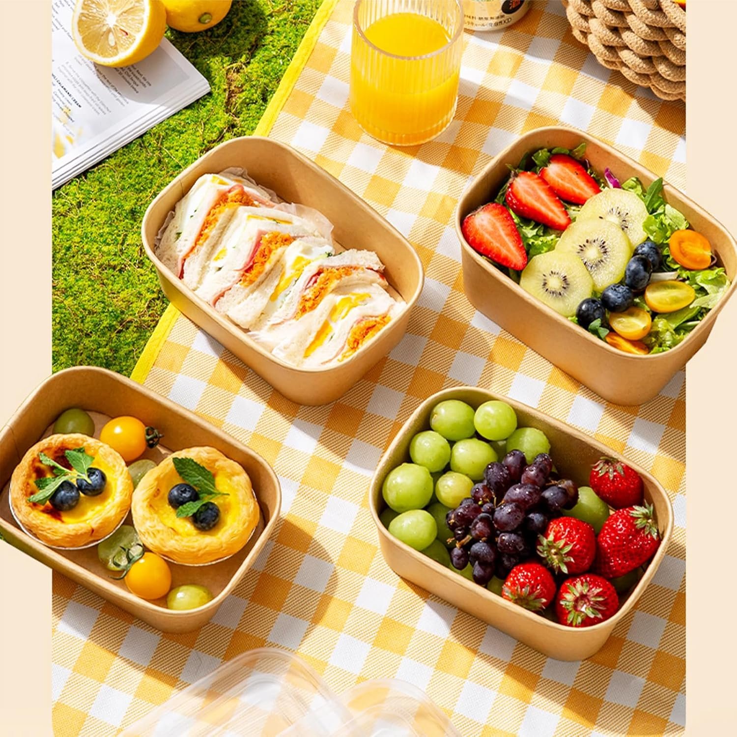 Logo Personalizado 50 Pack de Cuencos de Papel Kraft Desechables de 29oz con Tapa y Cubiertos, Envases para Comidas para Llevar, Contenedores Microwaveables y Freezer, Marca Blanca Proveedor de Alimentos Fríos y Calientes Logo Personalizado 50 Pack de Cuencos de Papel Kraft Desechables de 29oz con Tapa y Cubiertos, Envases para Comidas para Llevar, Contenedores Microwaveables y Freezer, Marca Blanca Proveedor de Alimentos Fríos y Calientes