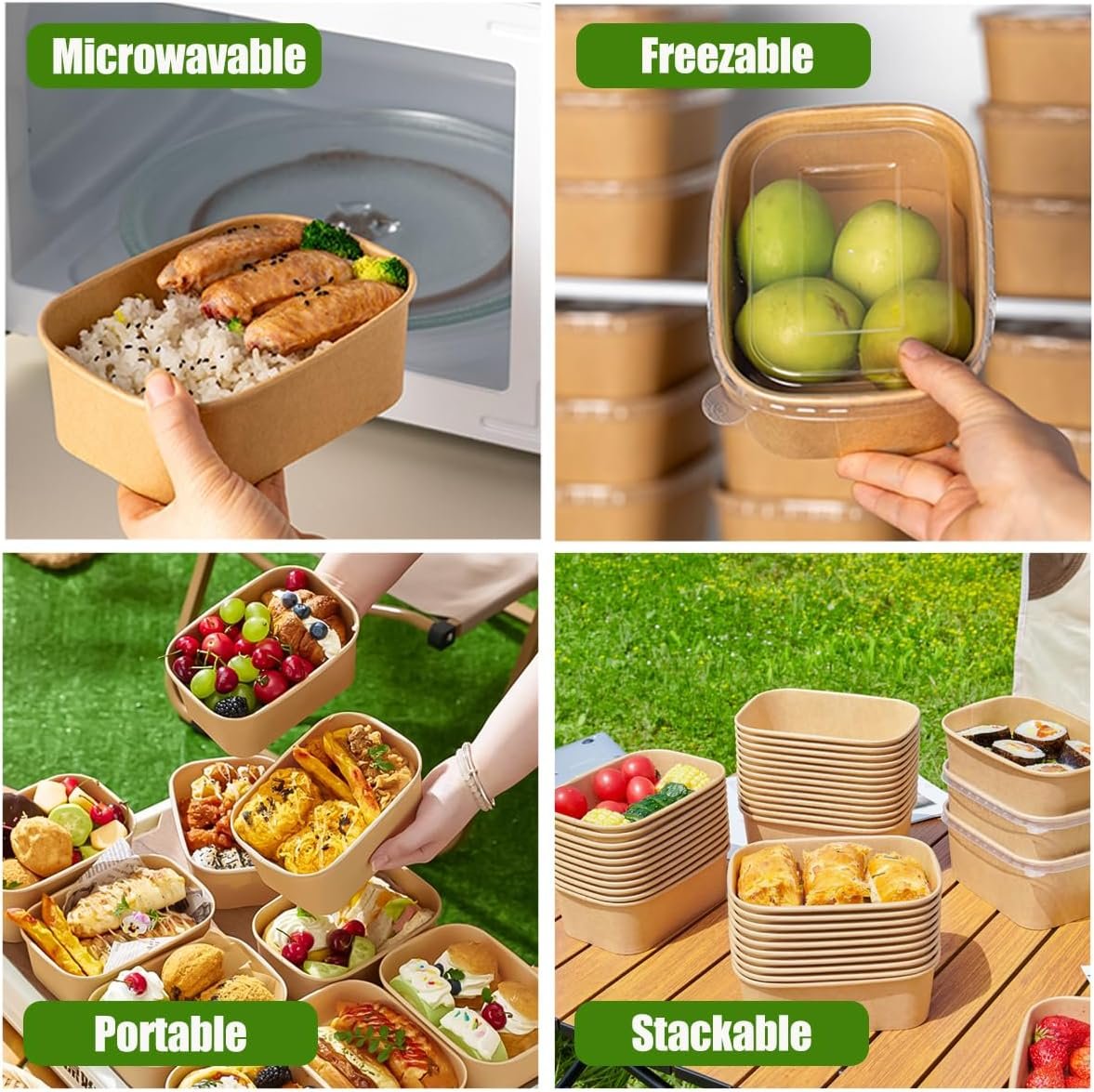 Logo Personalizado 50 Pack de Cuencos de Papel Kraft Desechables de 29oz con Tapa y Cubiertos, Envases para Comidas para Llevar, Contenedores Microwaveables y Freezer, Marca Blanca Proveedor de Alimentos Fríos y Calientes Logo Personalizado 50 Pack de Cuencos de Papel Kraft Desechables de 29oz con Tapa y Cubiertos, Envases para Comidas para Llevar, Contenedores Microwaveables y Freezer, Marca Blanca Proveedor de Alimentos Fríos y Calientes