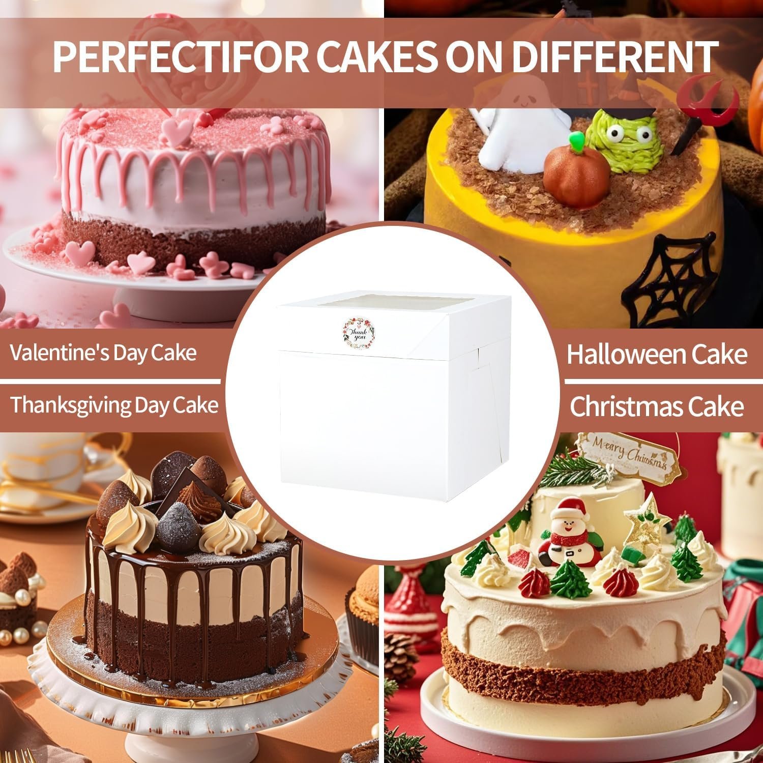 Cajas de pastel con logo personalizado 16 piezas 8x8x8 pulgadas, 8 cajas de panadería blancas con ventana y 8 bases, marca blanca para almacenamiento de pastel de 8 pulgadas, caja desechable para pie, ideal para Día del Padre, bodas, cumpleaños y fiestas, proveedor de soluciones de empaque. Cajas de pastel con logo personalizado 16 piezas 8x8x8 pulgadas, 8 cajas de panadería blancas con ventana y 8 bases, marca blanca para almacenamiento de pastel de 8 pulgadas, caja desechable para pie, ideal para Día del Padre, bodas, cumpleaños y fiestas, proveedor de soluciones de empaque.