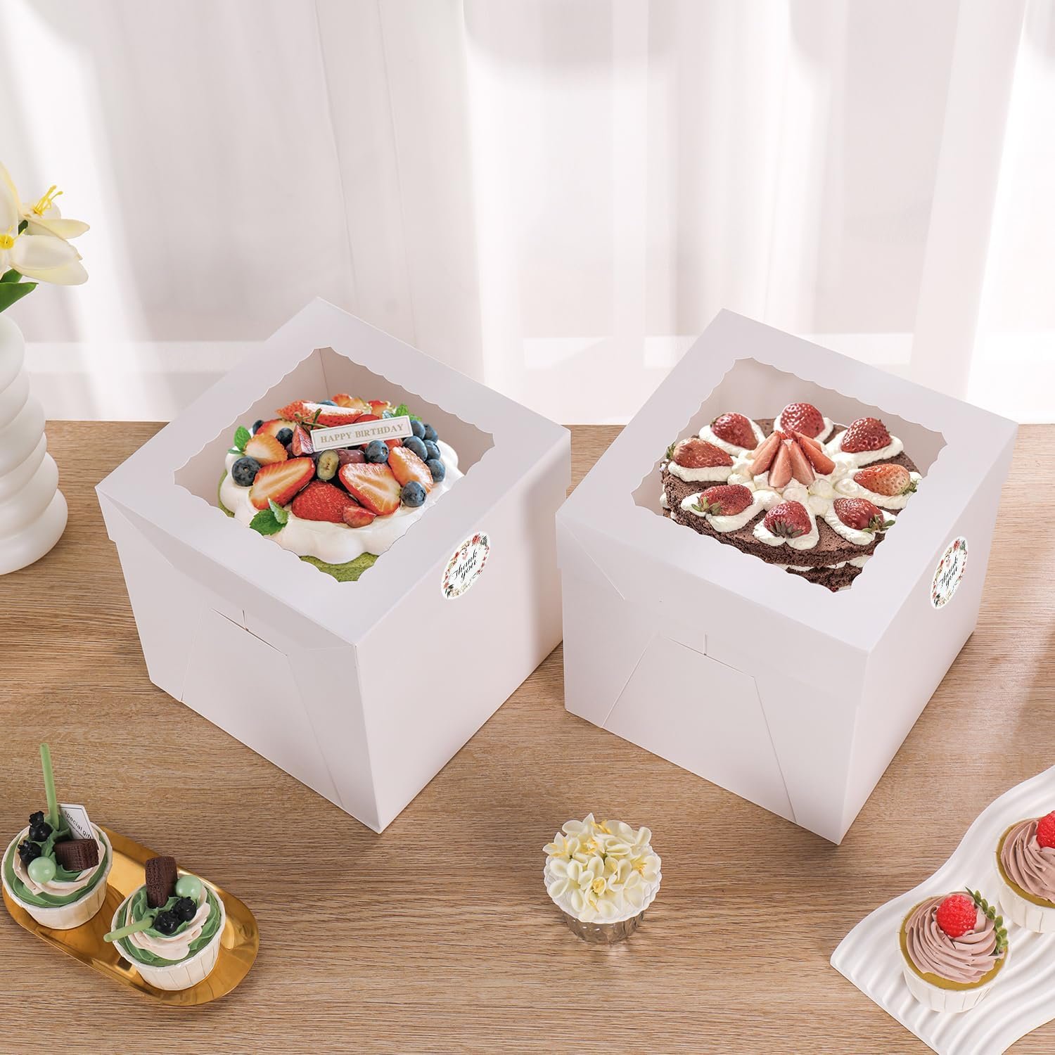 Cajas de pastel con logo personalizado 16 piezas 8x8x8 pulgadas, 8 cajas de panadería blancas con ventana y 8 bases, marca blanca para almacenamiento de pastel de 8 pulgadas, caja desechable para pie, ideal para Día del Padre, bodas, cumpleaños y fiestas, proveedor de soluciones de empaque. Cajas de pastel con logo personalizado 16 piezas 8x8x8 pulgadas, 8 cajas de panadería blancas con ventana y 8 bases, marca blanca para almacenamiento de pastel de 8 pulgadas, caja desechable para pie, ideal para Día del Padre, bodas, cumpleaños y fiestas, proveedor de soluciones de empaque.