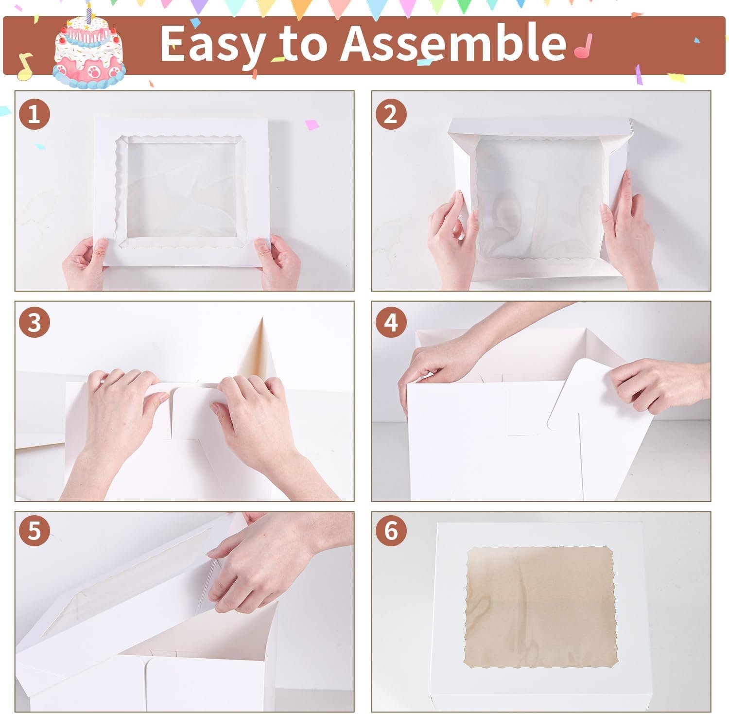 Cajas de pastel con logo personalizado 16 piezas 8x8x8 pulgadas, 8 cajas de panadería blancas con ventana y 8 bases, marca blanca para almacenamiento de pastel de 8 pulgadas, caja desechable para pie, ideal para Día del Padre, bodas, cumpleaños y fiestas, proveedor de soluciones de empaque. Cajas de pastel con logo personalizado 16 piezas 8x8x8 pulgadas, 8 cajas de panadería blancas con ventana y 8 bases, marca blanca para almacenamiento de pastel de 8 pulgadas, caja desechable para pie, ideal para Día del Padre, bodas, cumpleaños y fiestas, proveedor de soluciones de empaque.