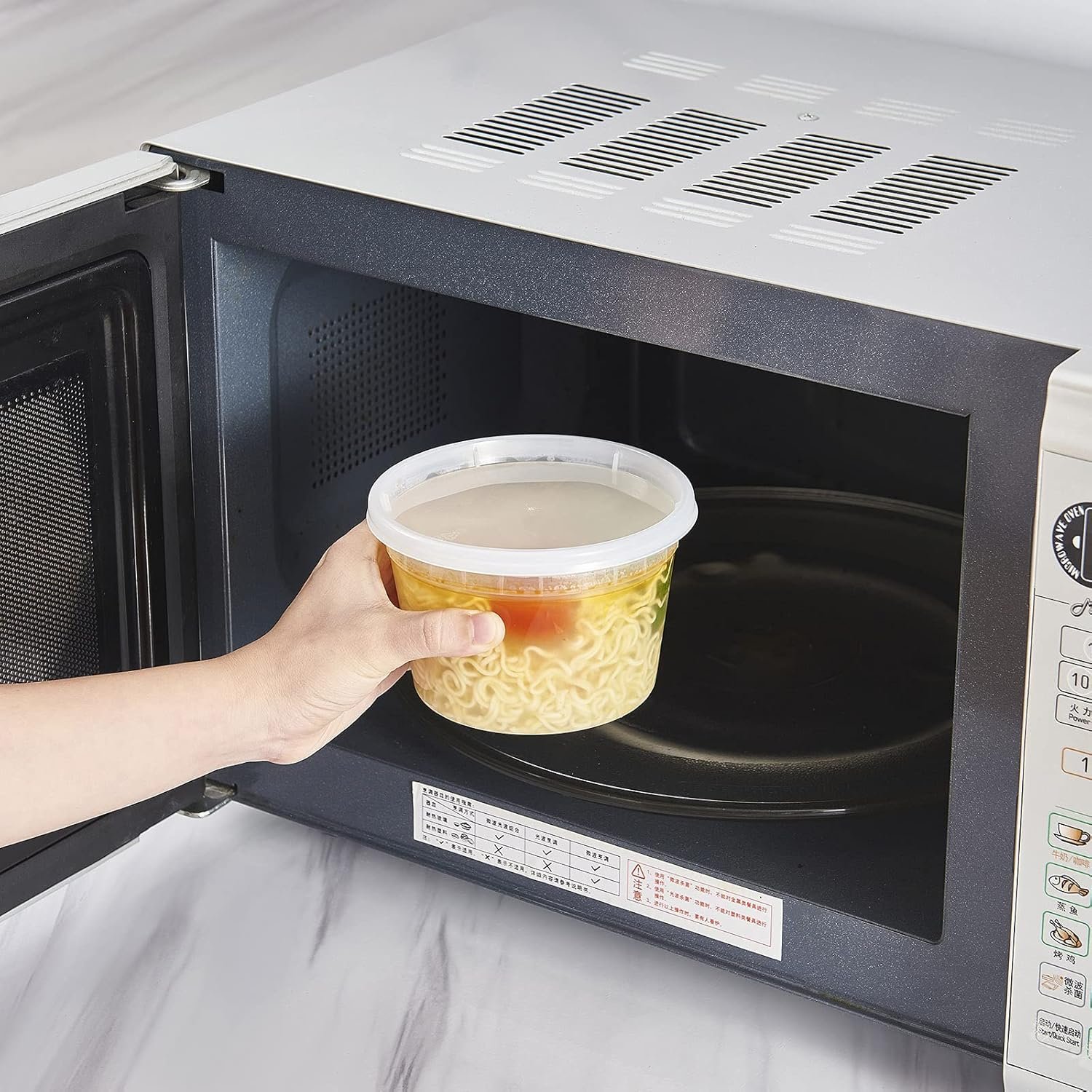 Contenedores de Almacenamiento de Alimentos Desechables de Plástico de 16oz. con Tapas Plásticas, Logo Personalizado, para Sopas, Preparación de Comidas, Juguetes de Lima | A Prueba de Fugas | Apilables | Aceptan Microondas | Aceptan Lavavajillas | Aceptan Congelador | Marca Blanca de Fábrica Contenedores de Almacenamiento de Alimentos Desechables de Plástico de 16oz. con Tapas Plásticas, Logo Personalizado, para Sopas, Preparación de Comidas, Juguetes de Lima | A Prueba de Fugas | Apilables | Aceptan Microondas | Aceptan Lavavajillas | Aceptan Congelador | Marca Blanca de Fábrica