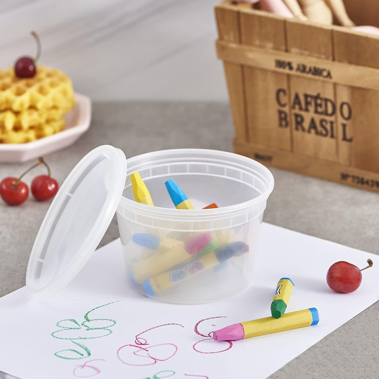 Contenedores de Almacenamiento de Alimentos Desechables de Plástico de 16oz. con Tapas Plásticas, Logo Personalizado, para Sopas, Preparación de Comidas, Juguetes de Lima | A Prueba de Fugas | Apilables | Aceptan Microondas | Aceptan Lavavajillas | Aceptan Congelador | Marca Blanca de Fábrica Contenedores de Almacenamiento de Alimentos Desechables de Plástico de 16oz. con Tapas Plásticas, Logo Personalizado, para Sopas, Preparación de Comidas, Juguetes de Lima | A Prueba de Fugas | Apilables | Aceptan Microondas | Aceptan Lavavajillas | Aceptan Congelador | Marca Blanca de Fábrica