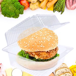 Contenedores de Plástico Transparentes de 100 Piezas con Tapas, Envases para Comida Tipo Clamshell, Logo Personalizado y Marca Blanca por Proveedor Fábrica.