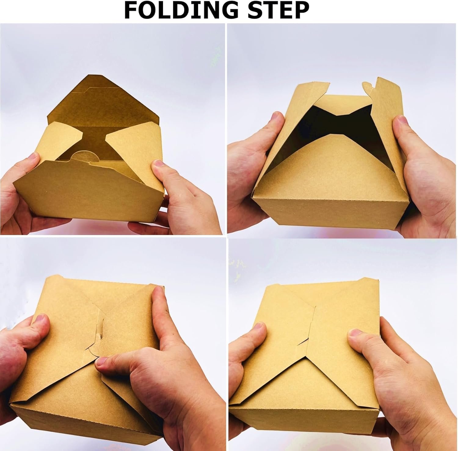 Cajas de cartón apilables para alimentos, 60 unidades de 25 oz, ideal para llevar comida a casa, con Logo Personalizado, opción de Marca Blanca, disponibles en nuestro Proveedor.