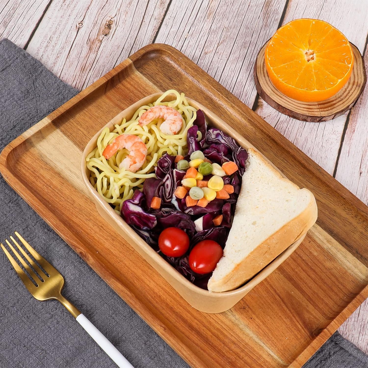 Bowls desechables de papel kraft de 25 oz con tapa, contenedores rectangulares para alimentos, ideal para fiestas y usos múltiples 50 unidades, Marca Blanca de Fábrica. Bowls desechables de papel kraft de 25 oz con tapa, contenedores rectangulares para alimentos, ideal para fiestas y usos múltiples 50 unidades, Marca Blanca de Fábrica.