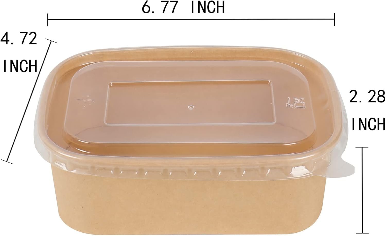 Bowls desechables de papel kraft de 25 oz con tapa, contenedores rectangulares para alimentos, ideal para fiestas y usos múltiples 50 unidades, Marca Blanca de Fábrica. Bowls desechables de papel kraft de 25 oz con tapa, contenedores rectangulares para alimentos, ideal para fiestas y usos múltiples 50 unidades, Marca Blanca de Fábrica.